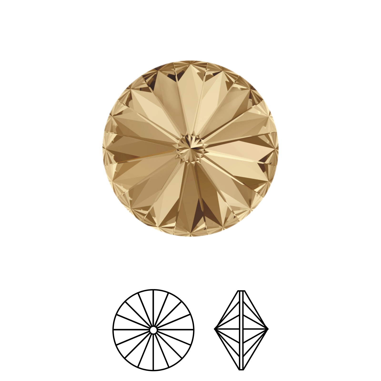 rivoli (1122) crystal golden shadow 12mm | 2pc