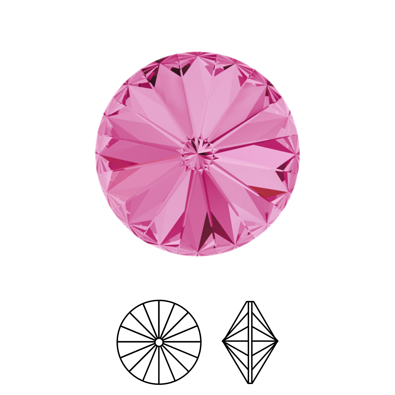 rivoli (1122) rose 14mm | 2pc