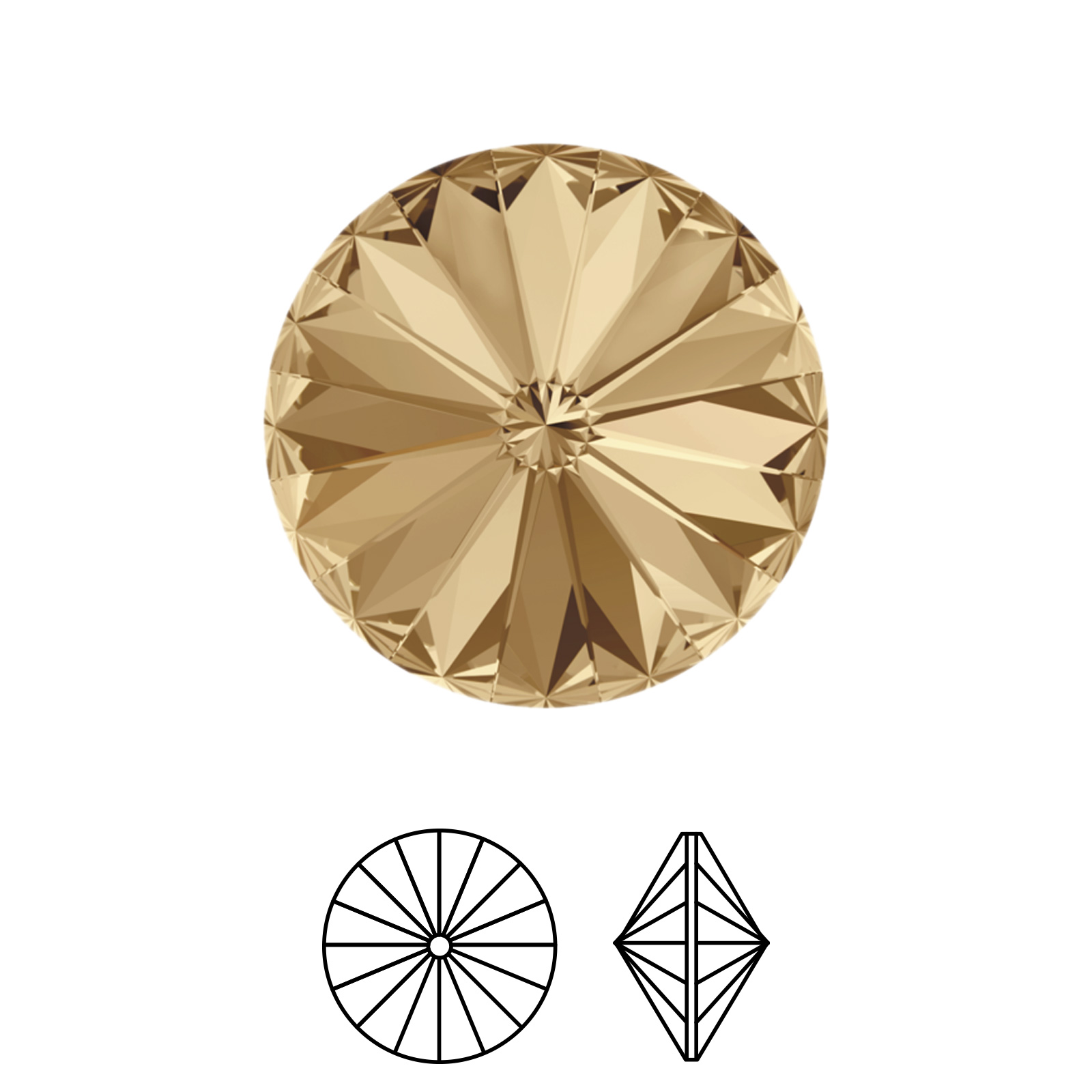 rivoli (1122) crystal golden shadow 14mm | 2pc