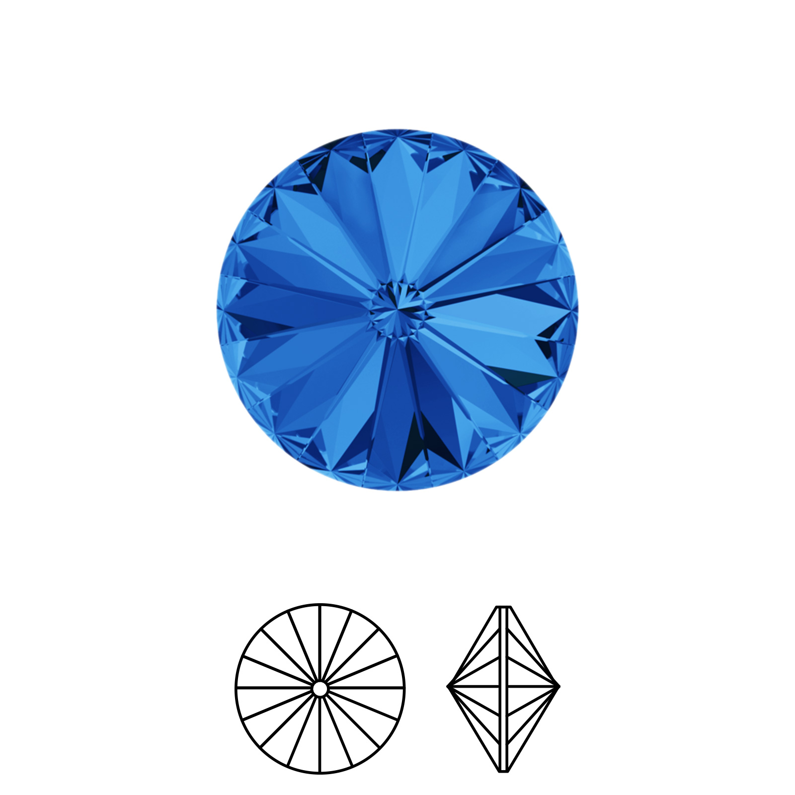rivoli (1122) sapphire 12mm | 2pc