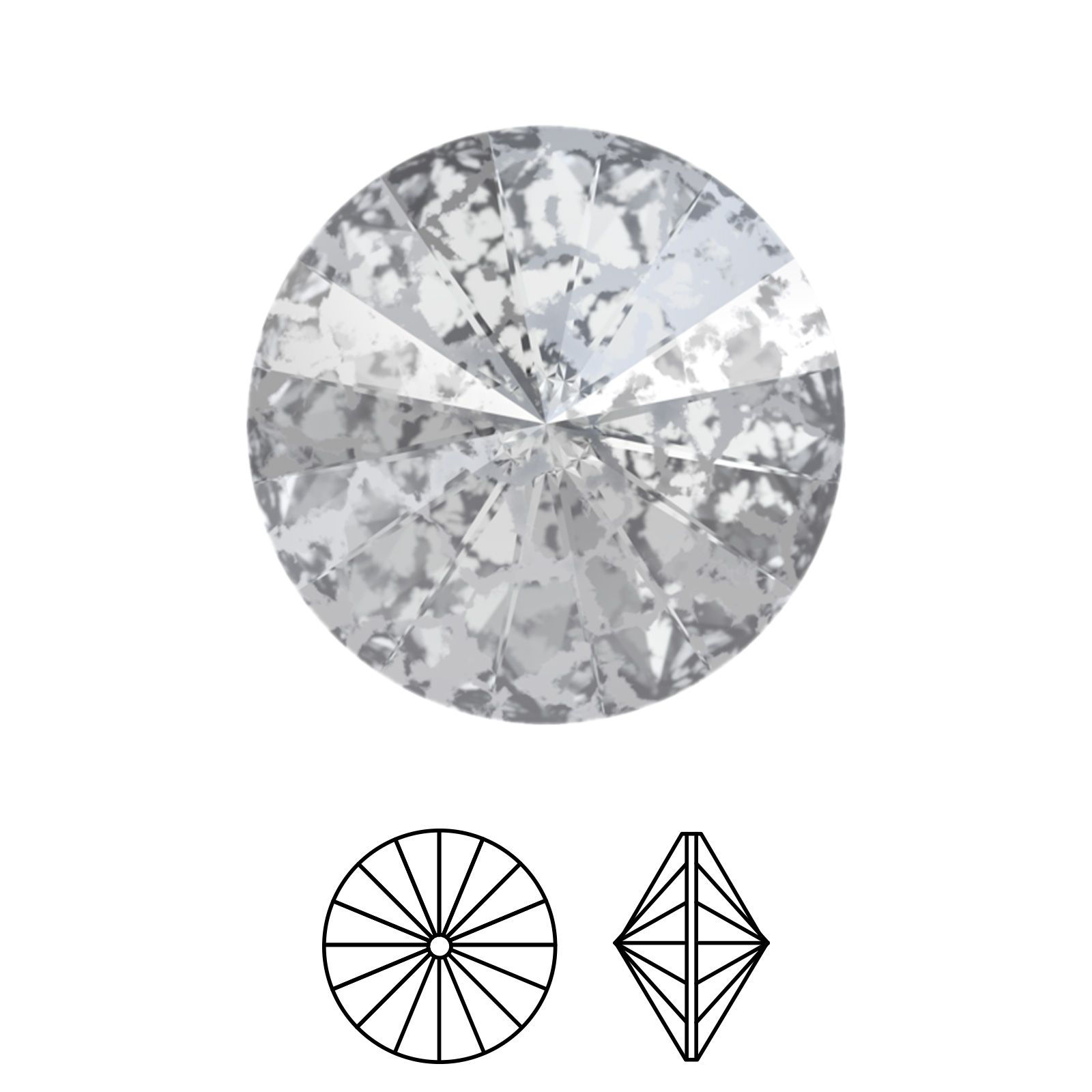 rivoli (1122) crystal silver patina 14mm | 2pc