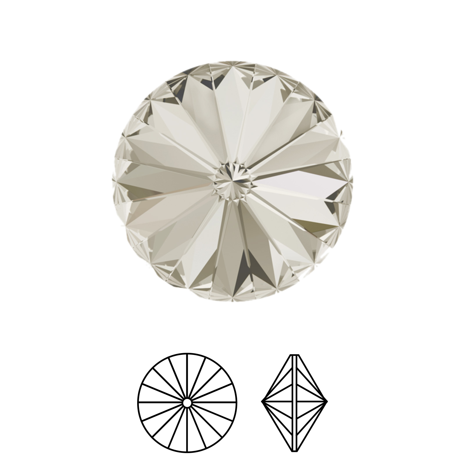rivoli (1122) crystal silver shade 14mm | 2pc