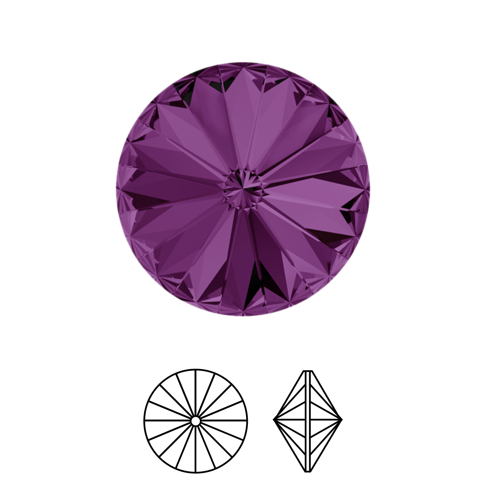 rivoli (1122) amethyst 14mm | 2pc