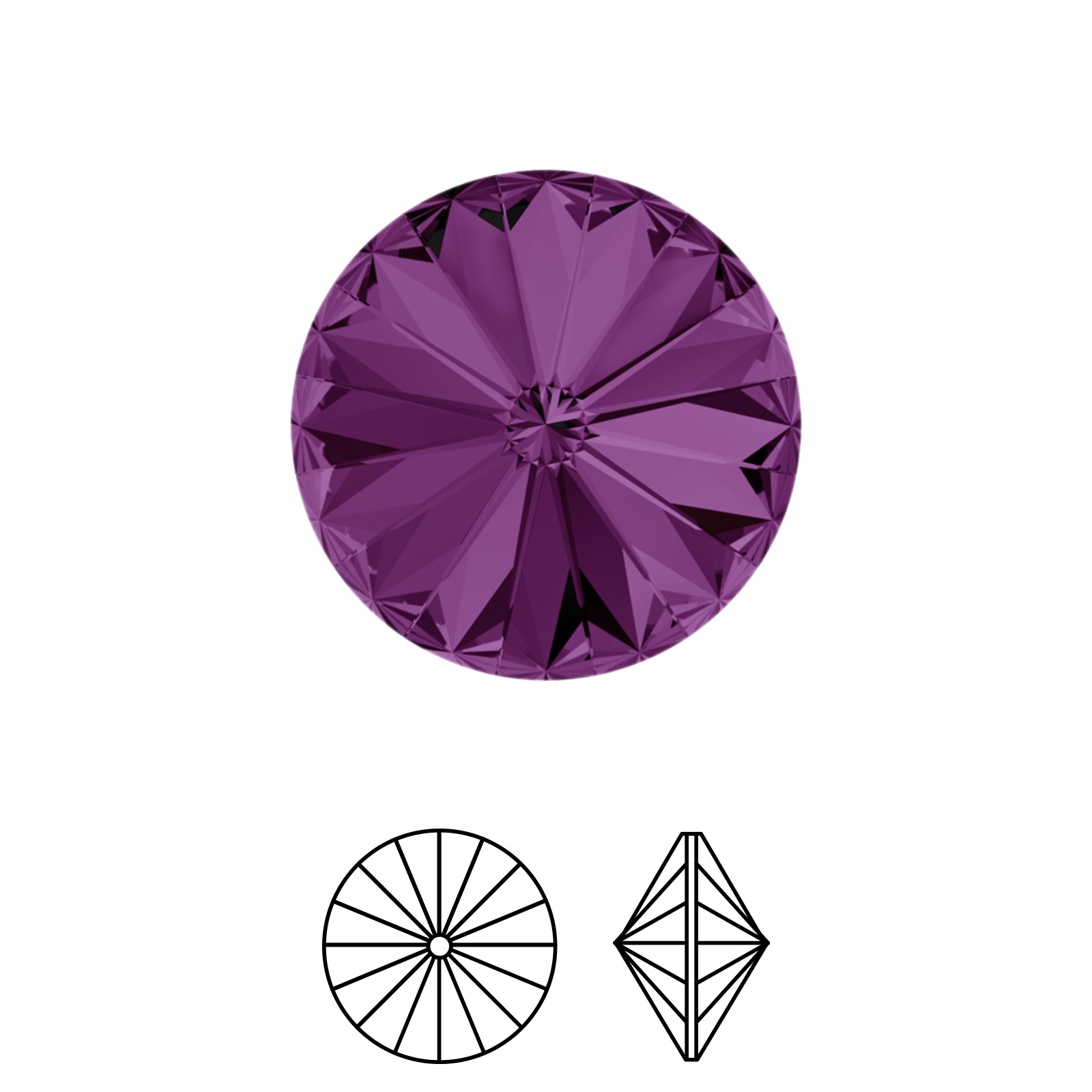 rivoli (1122) amethyst 12mm | 2pc