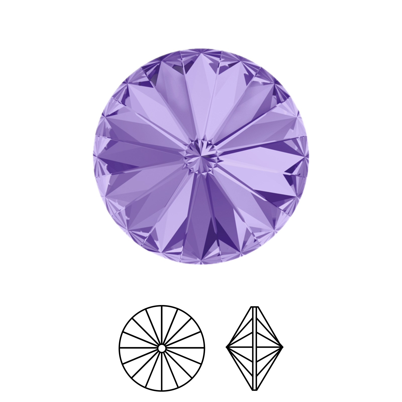 rivoli (1122) tanzanite 14mm | 2pc