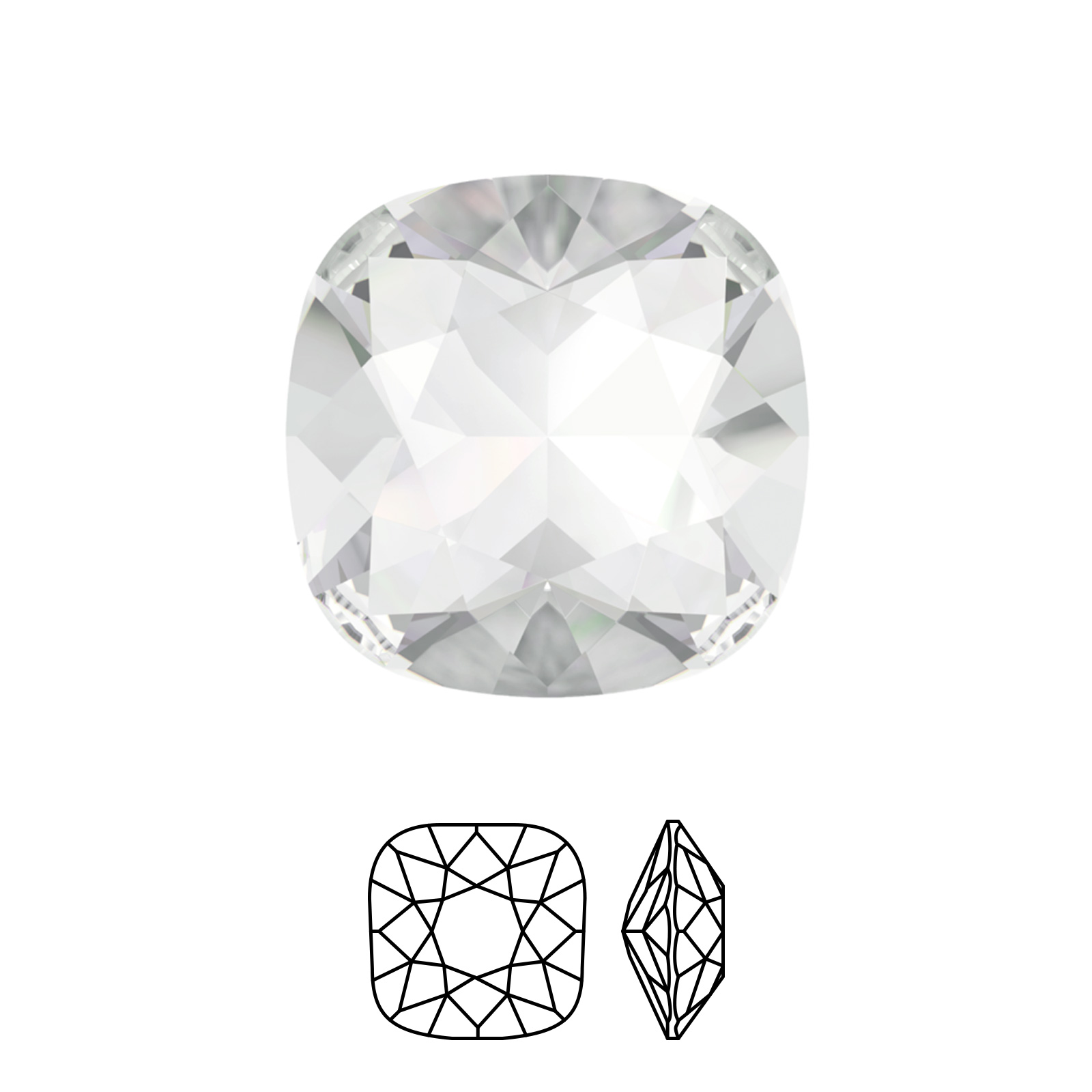 cushion square fancy stone (4470) crystal 10mm | 1pc
