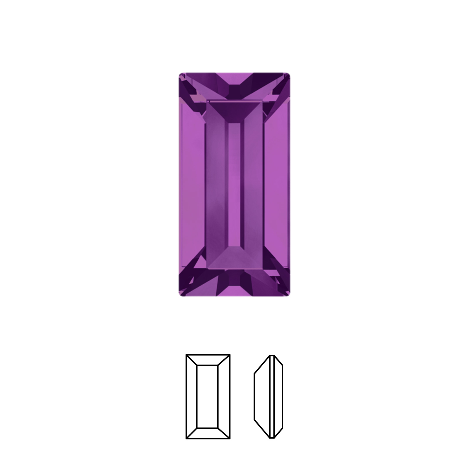 baguette fancy stone (4501) amethyst 7x3mm | 4pc