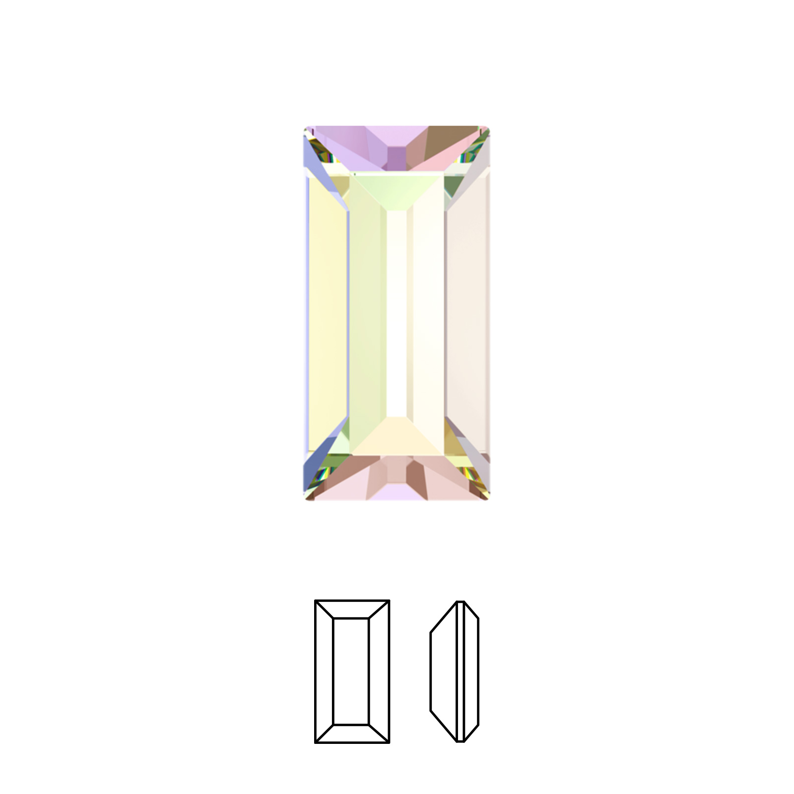 baguette fancy stone (4501) crystal ab 7x3mm | 4pc