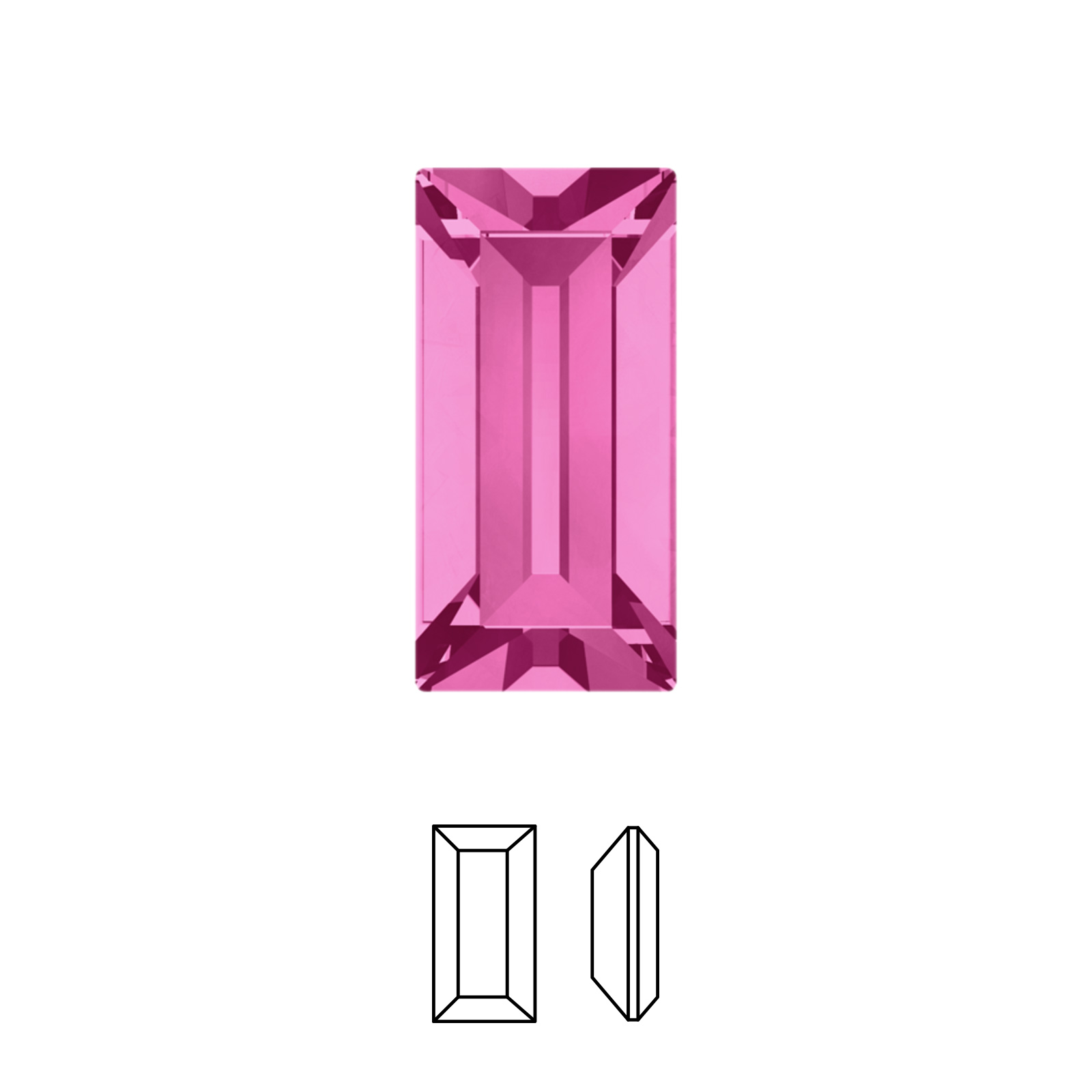 baguette fancy stone (4501) rose 7x3mm | 4pc