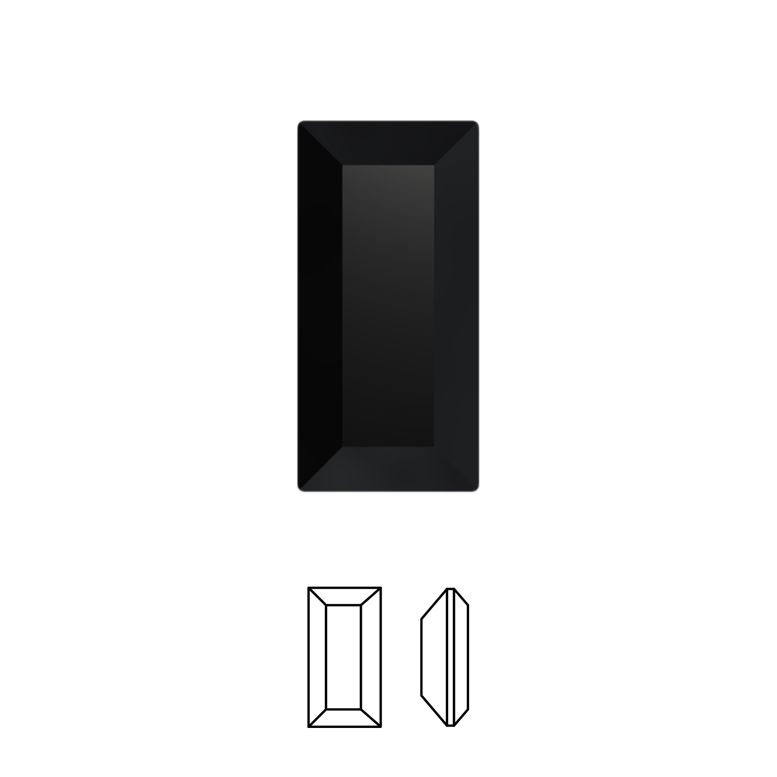 baguette fancy stone (4501) jet 7x3mm | 4pc