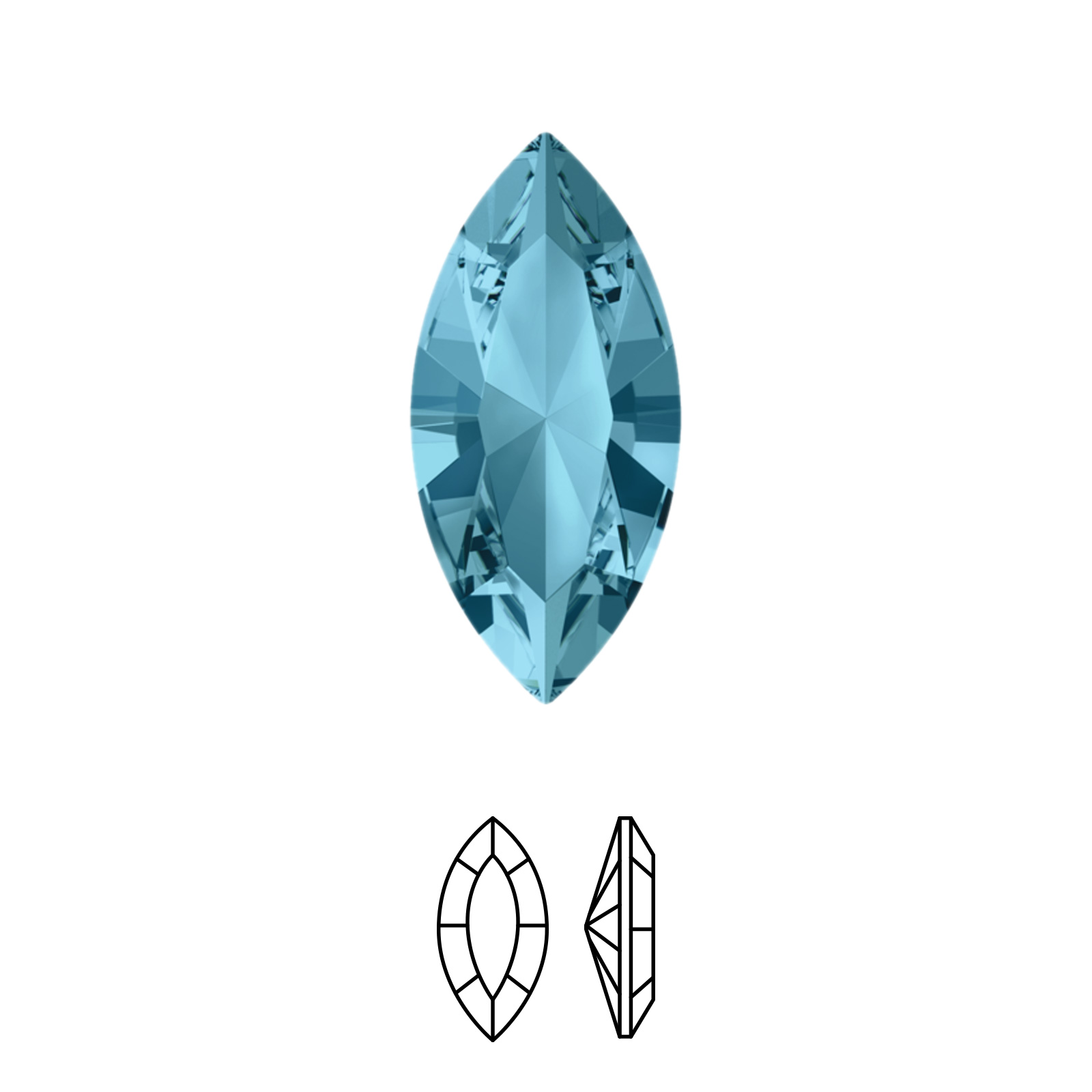 schiffchen (4228) aquamarine 10x5mm | 2st