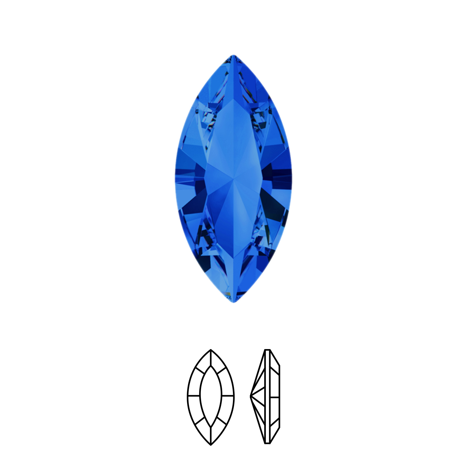 navette fancy stone (4228) sapphire 10x5mm | 2pc