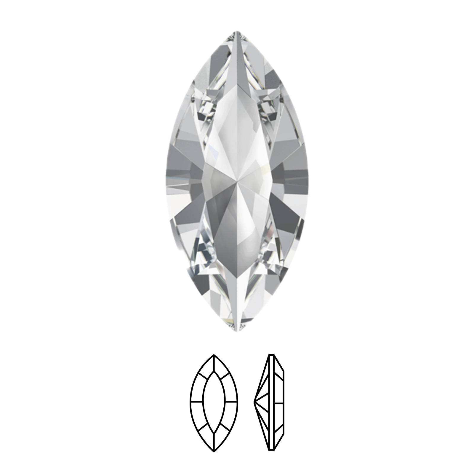 navette fancy stone (4228) crystal 15x7mm | 1pc