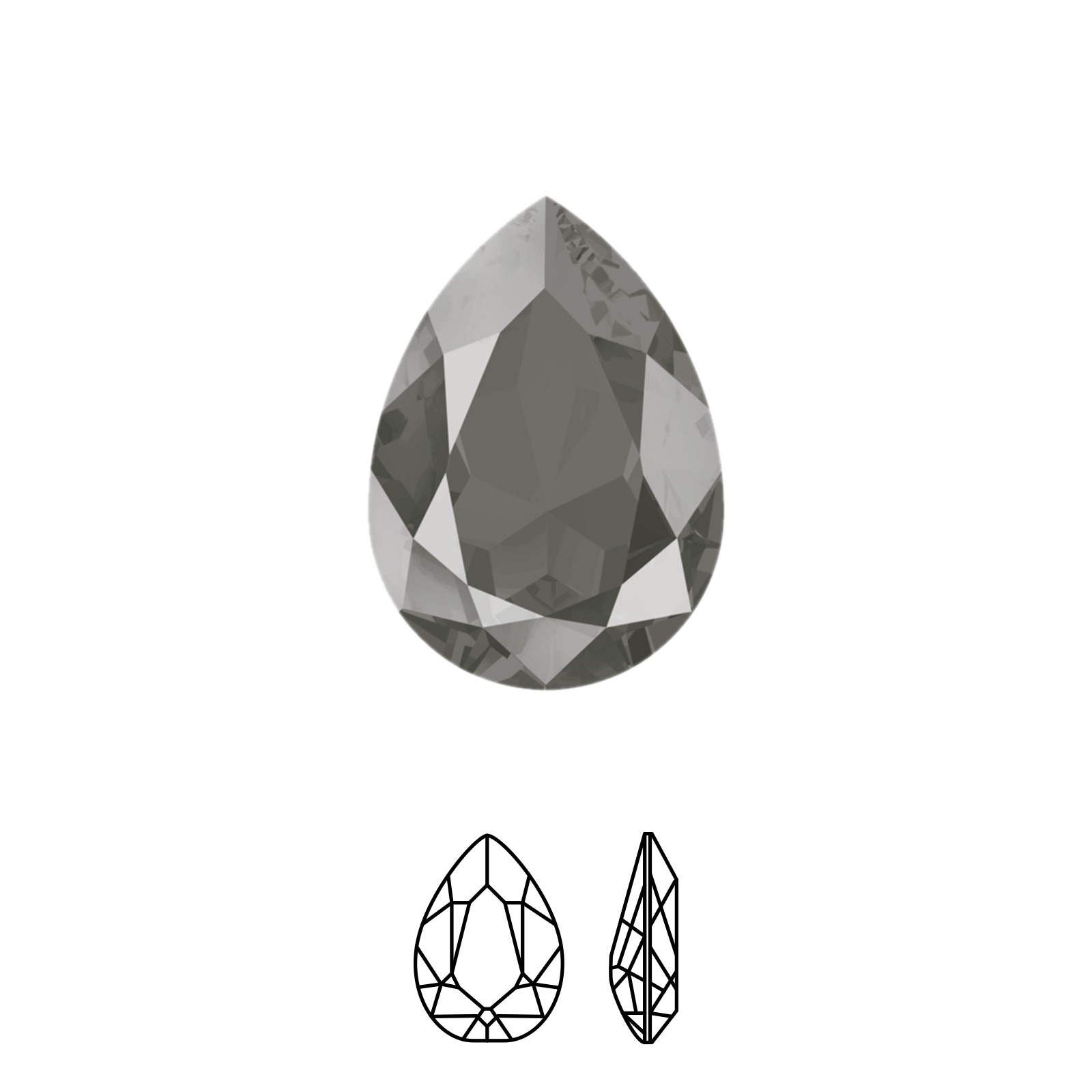 birne (4320) crystal dark grey 14x10mm | 1st
