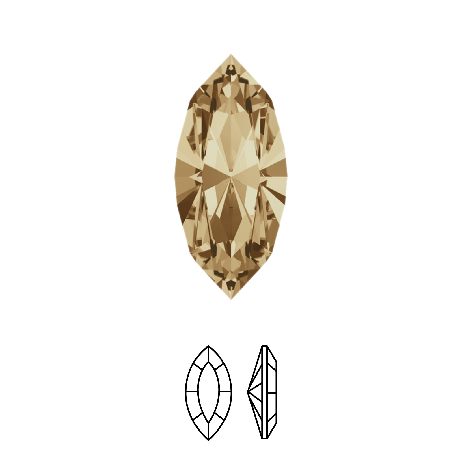 navette fancy stone (4228) crystal golden shadow 10x5mm | 2pc