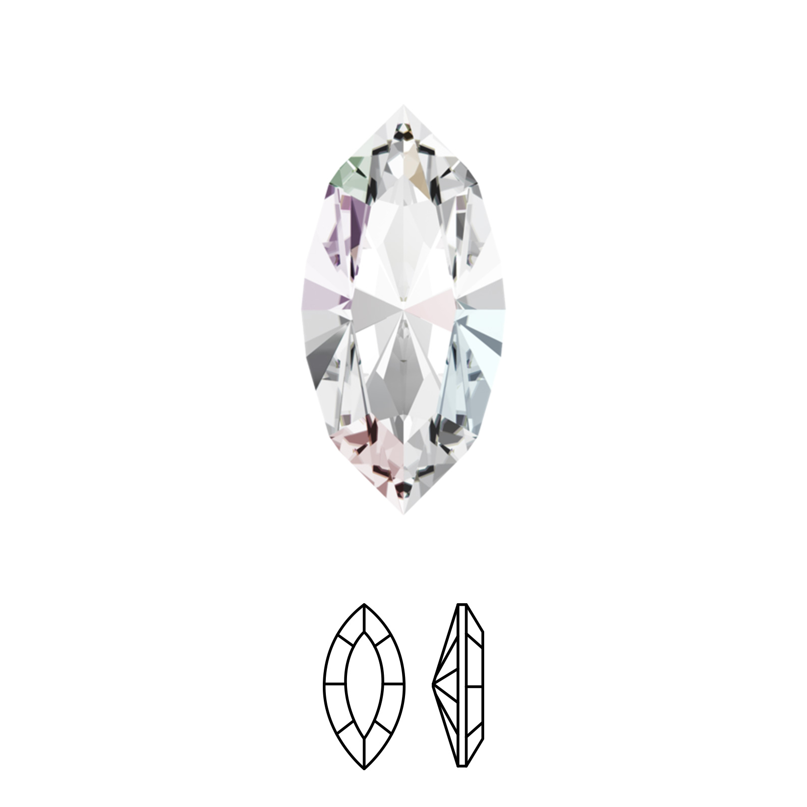 schiffchen (4228) crystal ab 10x5mm | 2st