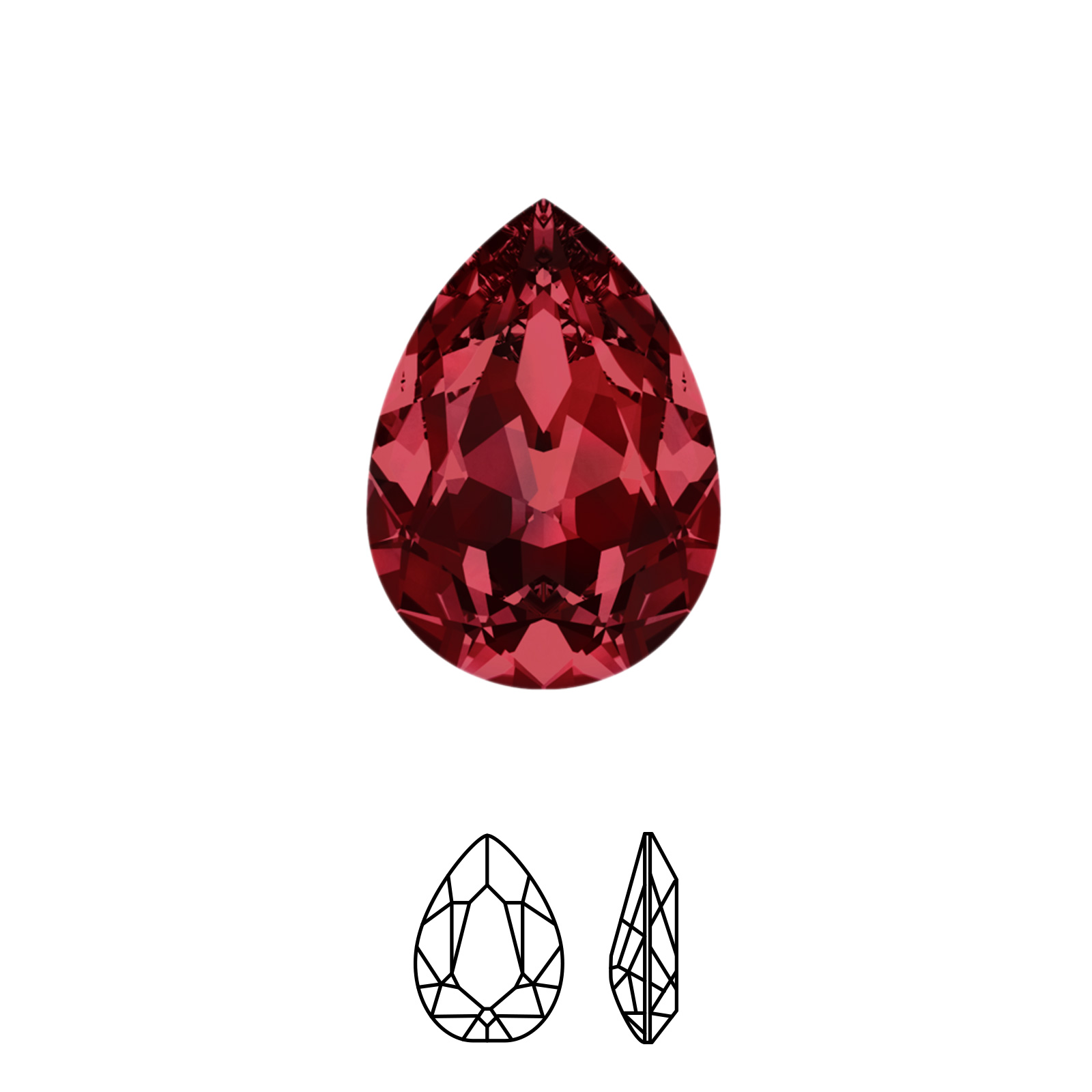 pear fancy stone (4320) siam 14x10mm | 1pc