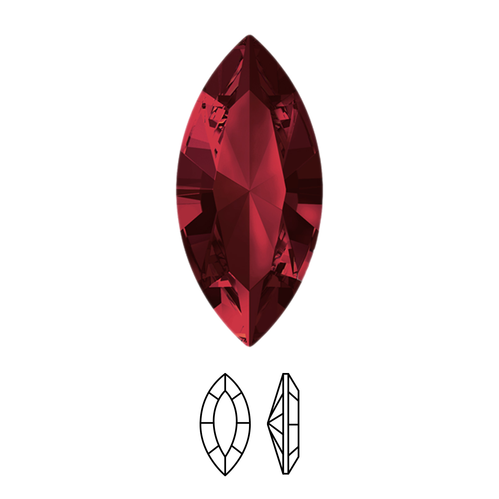 navette fancy stone (4228) siam 15x7mm | 1pc