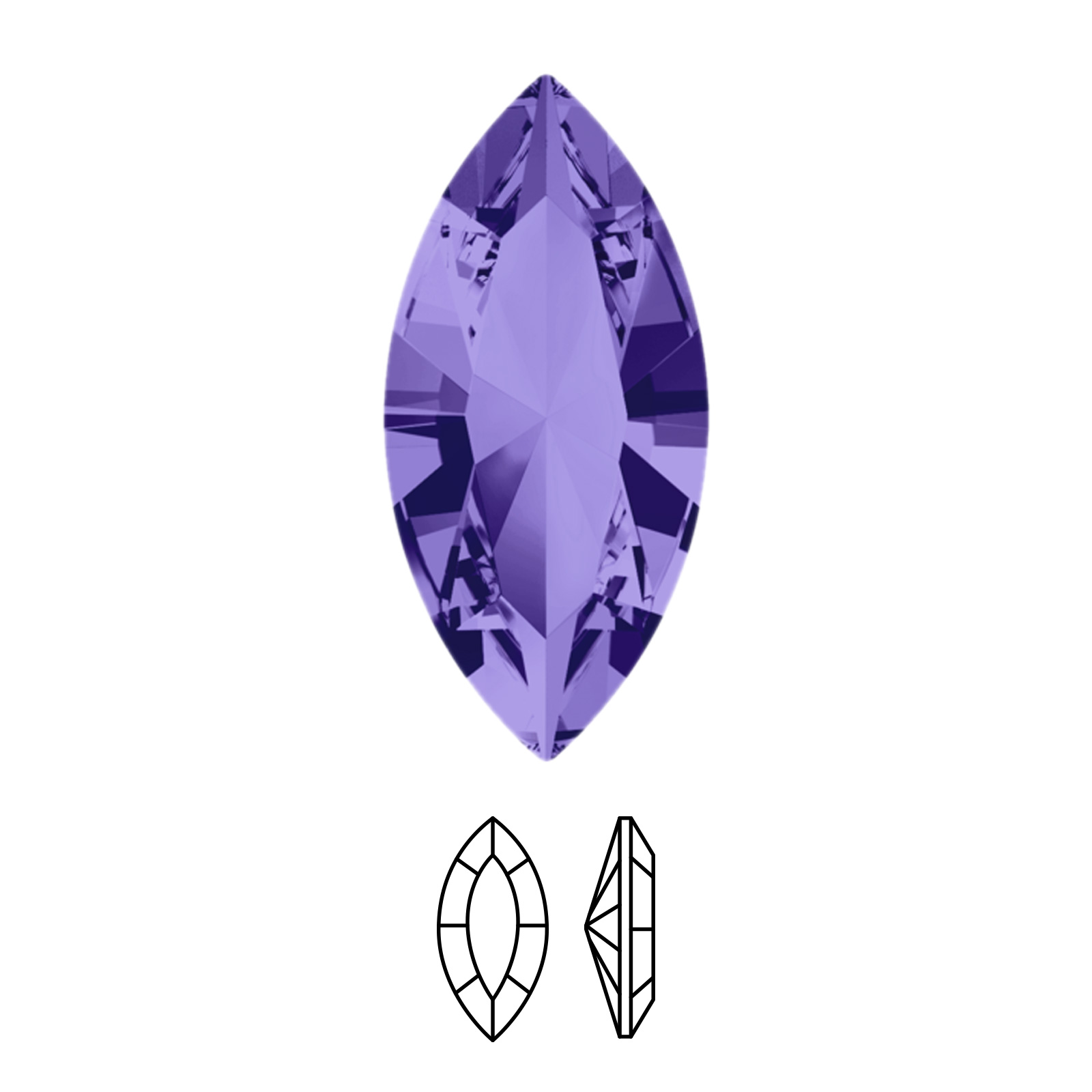 navette fancy stone (4228) tanzanite 15x7mm | 1pc