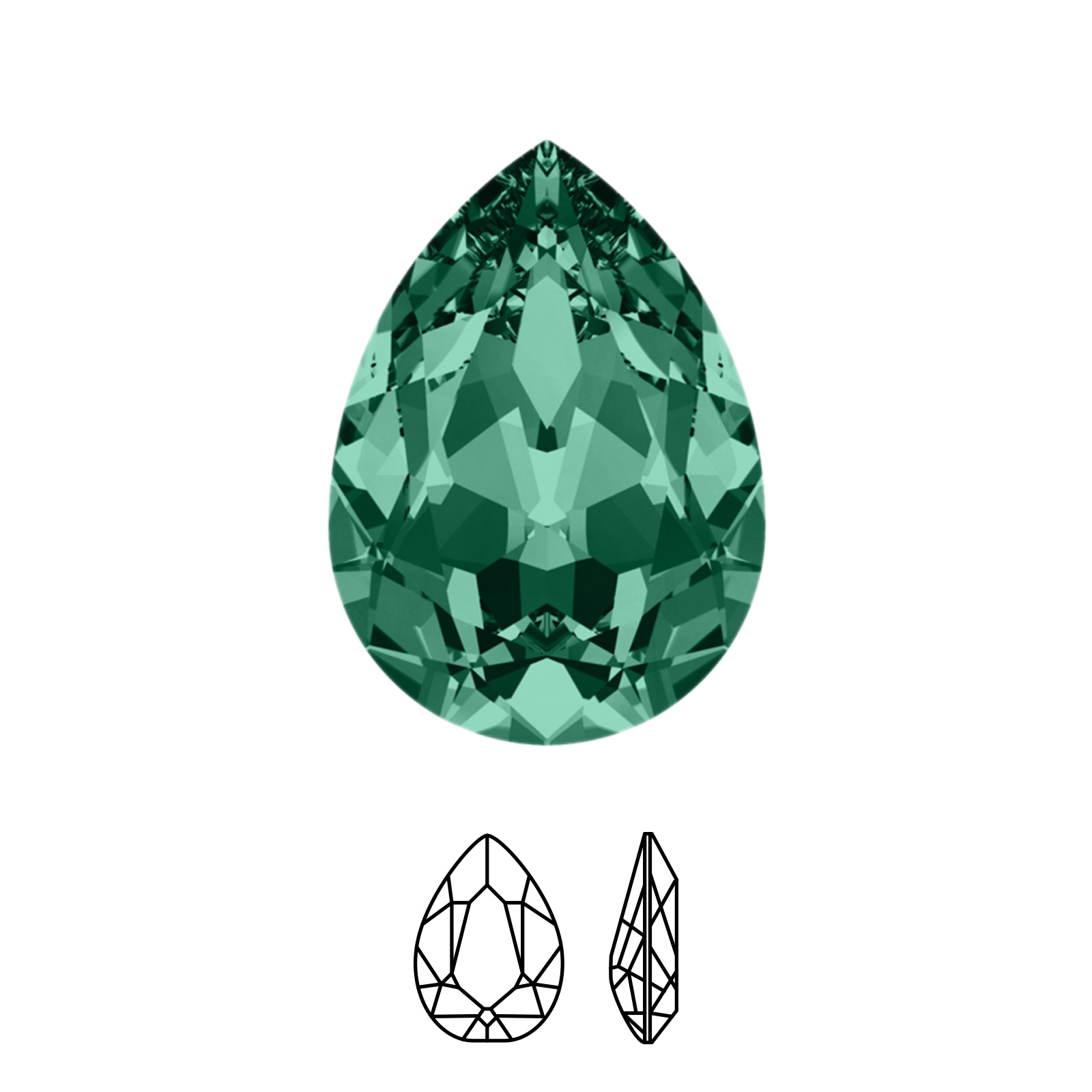 pear fancy stone (4320) emerald 18x13mm | 1pc