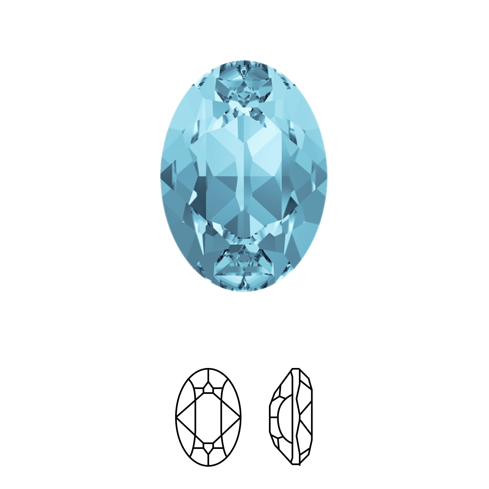oval fancy stone (4120) aquamarine 18x13mm | 1pc