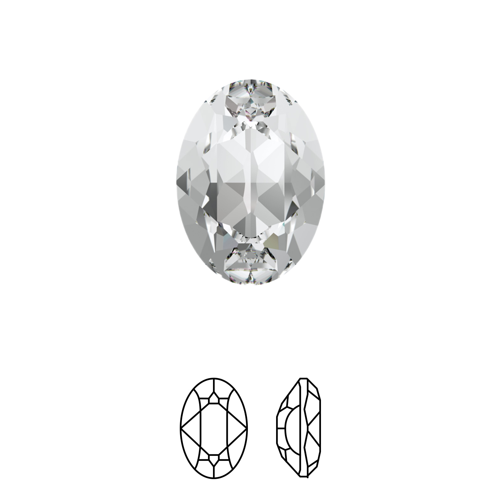 oval fancy stone (4120) crystal 14x10mm | 1pc