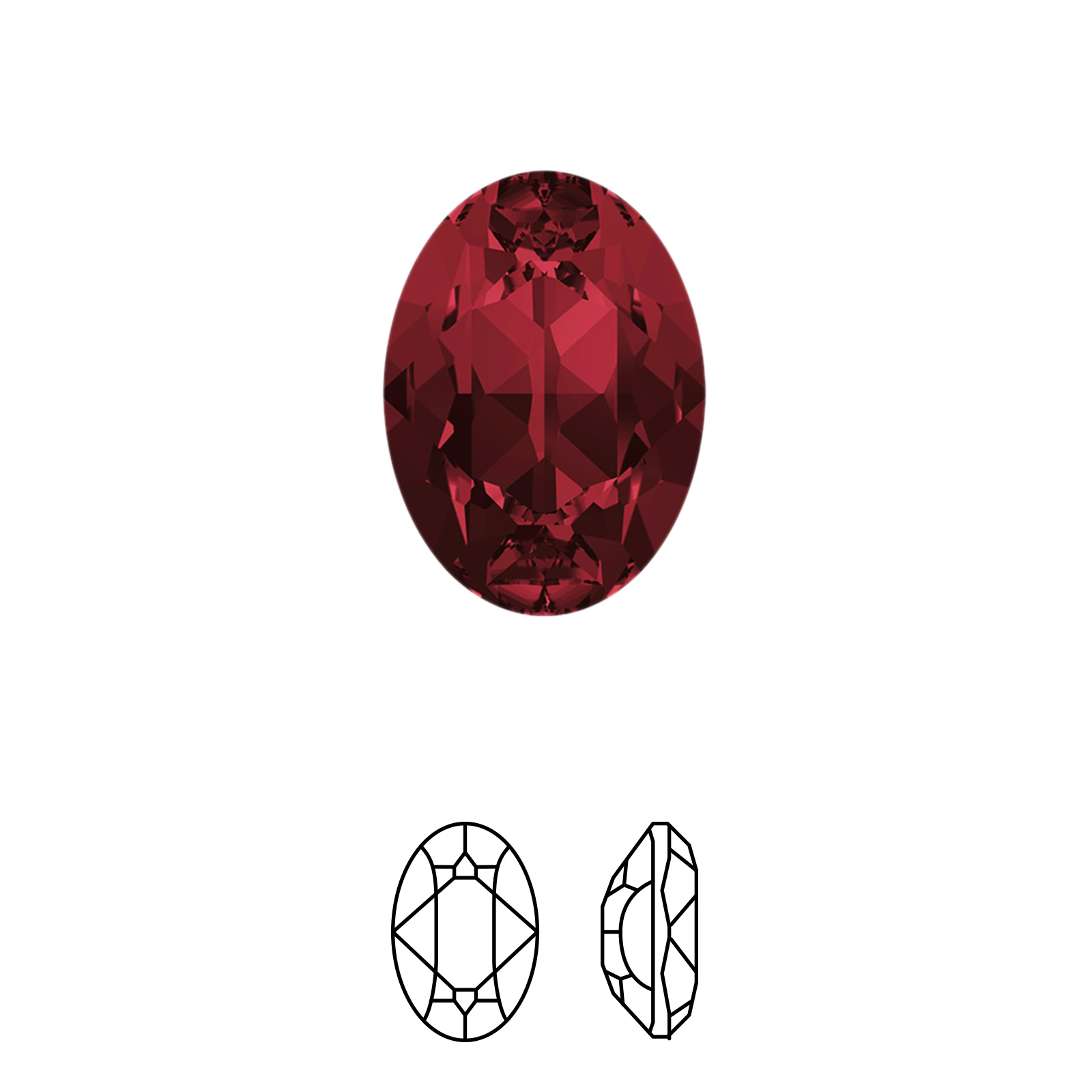 oval fancy stone (4120) siam 14x10mm | 1pc