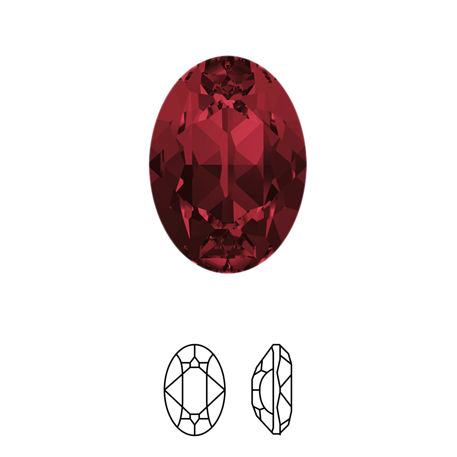 oval fancy stone (4120) siam 18x13mm | 1pc