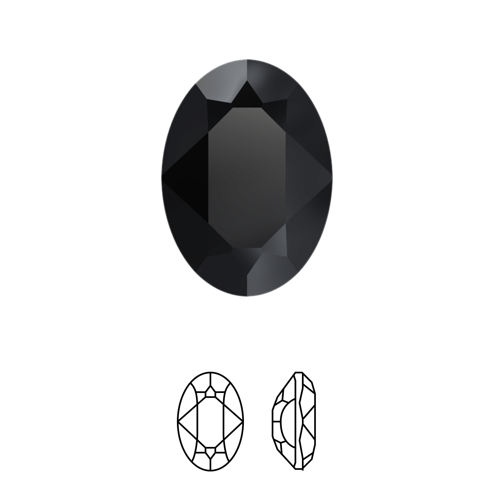 oval fancy stone (4120) jet 18x13mm | 1pc