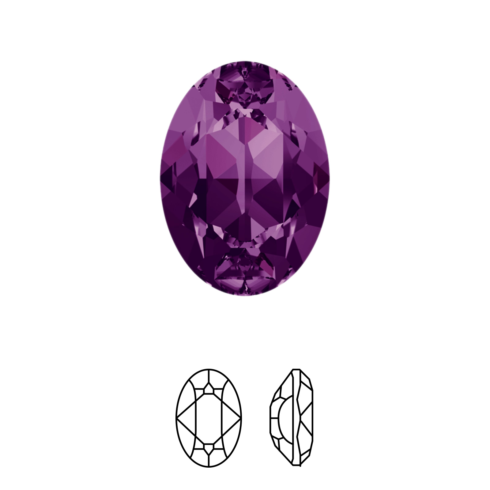 oval fancy stone (4120) amethyst 18x13mm | 1pc