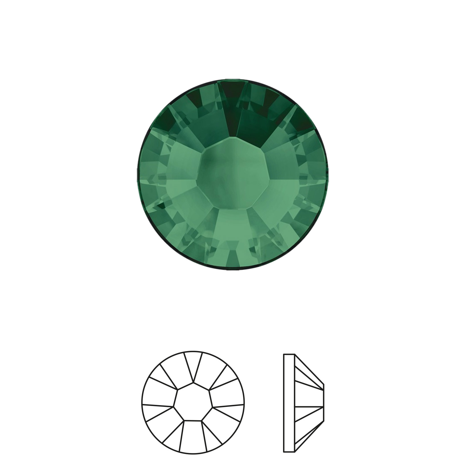 xilion rose hotfix (2038) emerald ss10 (2,7-2,9mm) | 60pc