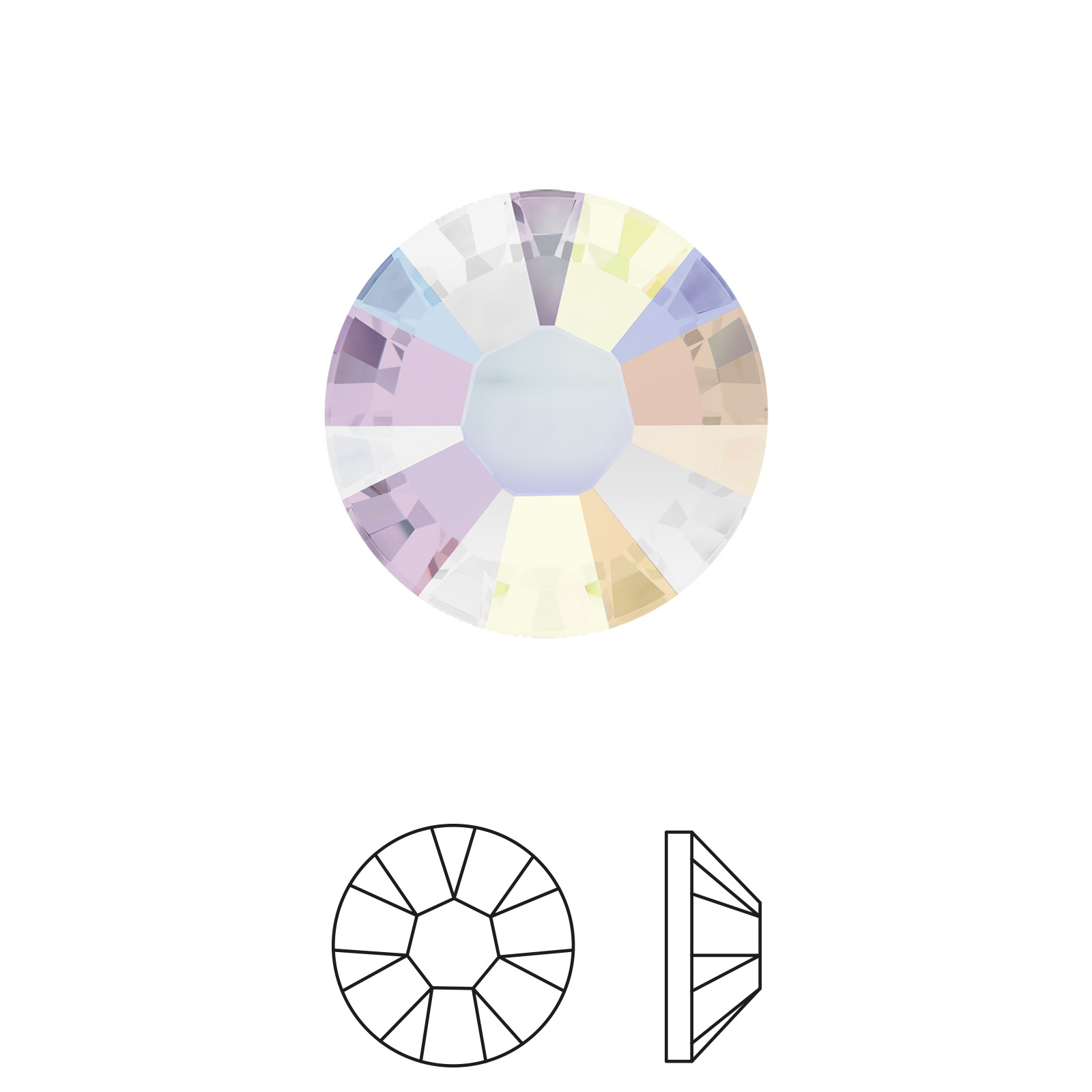 xilion rose hotfix (2038) cystal ab ss10 (2,7-2,9mm) | 60pc