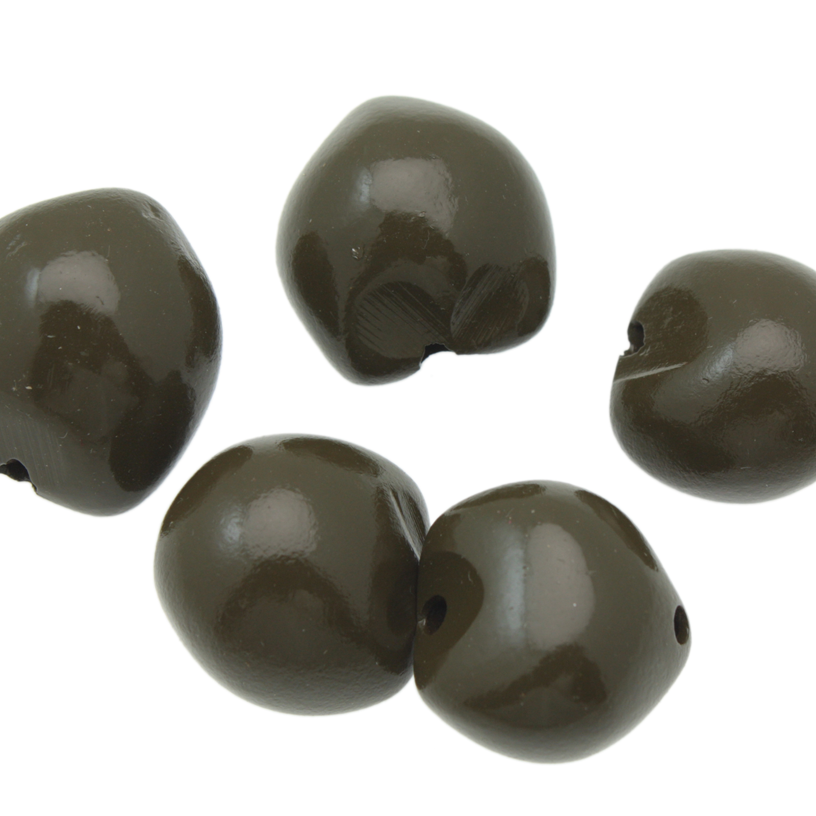 dyed kukuy nuts - olive green - 25mm | 4pc