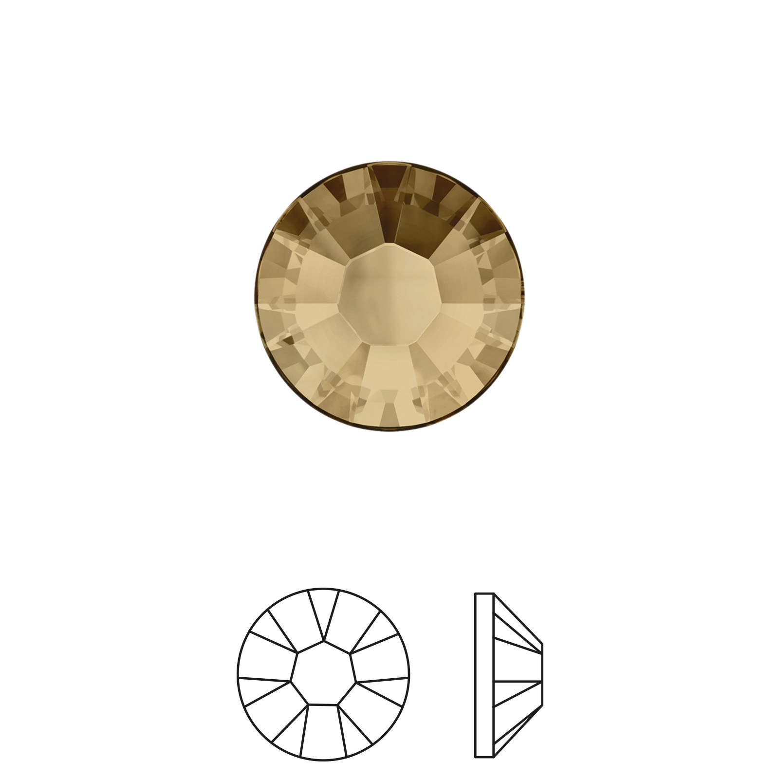 xilion rose hotfix (2038) crystal golden shadow ss06 (1,90-2,10mm) | 60pc