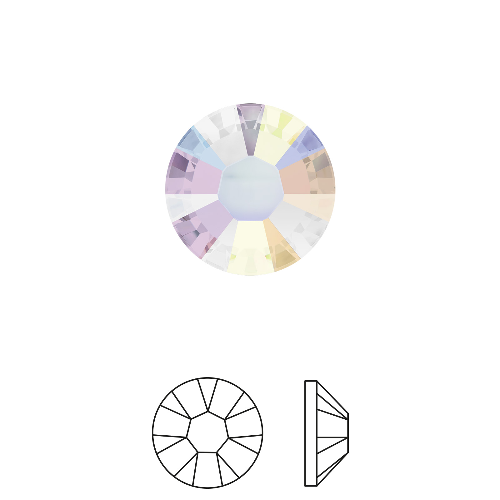 xilion rose hotfix (2038) crystal ab ss6 (1,90-2,10mm) | 60st