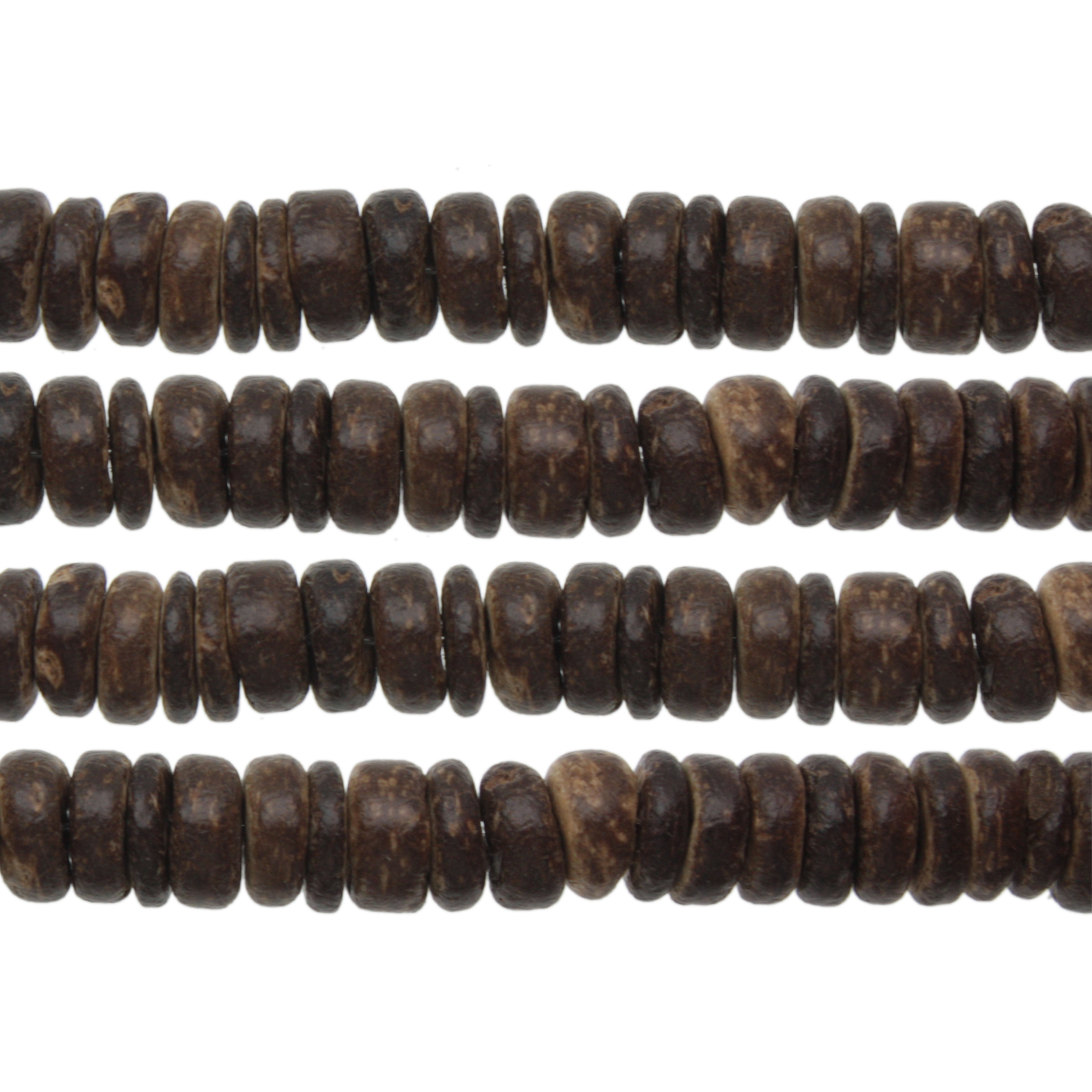 coconut wood beads roundelle 8x4mm | 16-inch strand