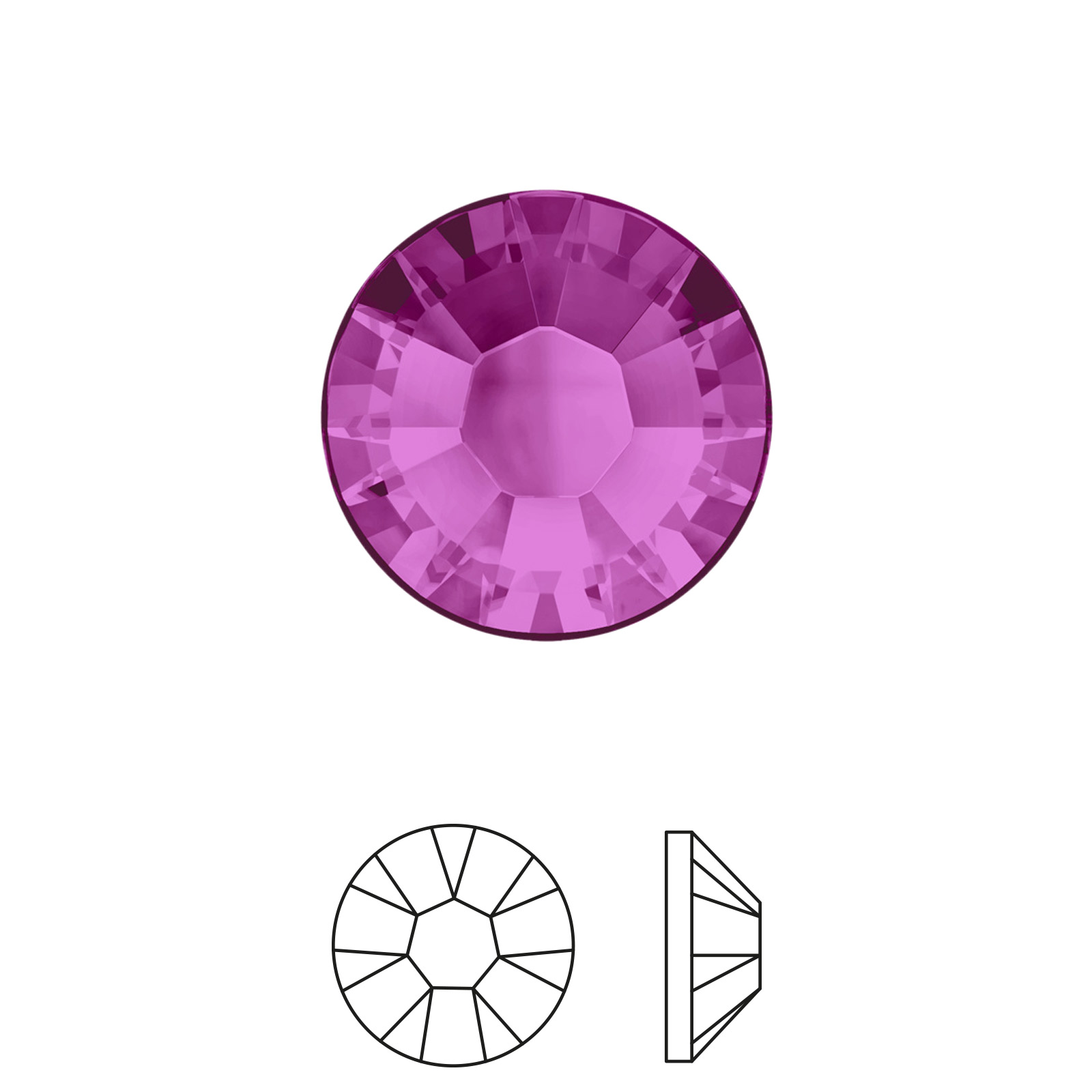 xilion rose hotfix (2038) fuchsia ss10 (2,70-2,90mm) | 60st