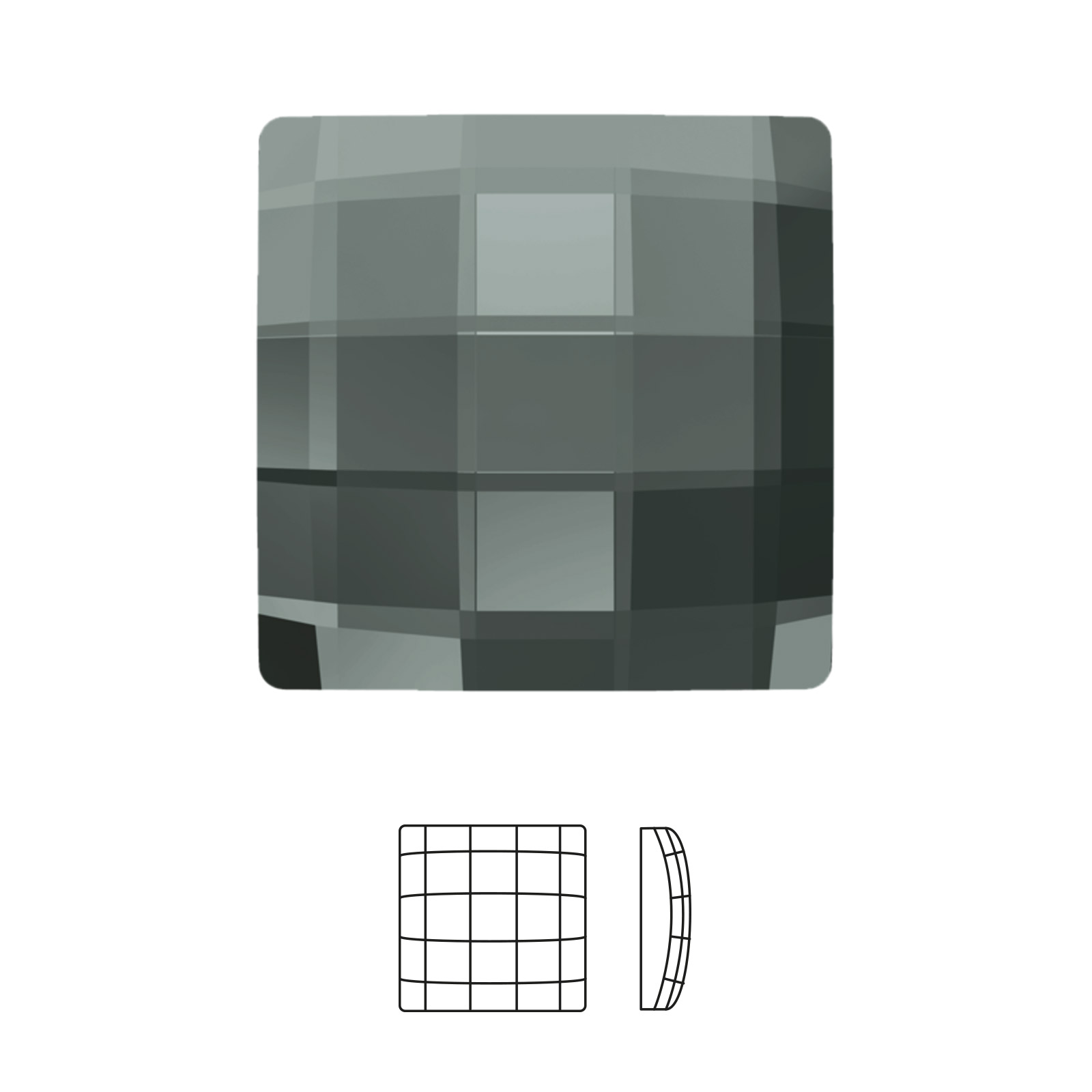 chessboard hotfix (2493) black diamond 8mm | 2st