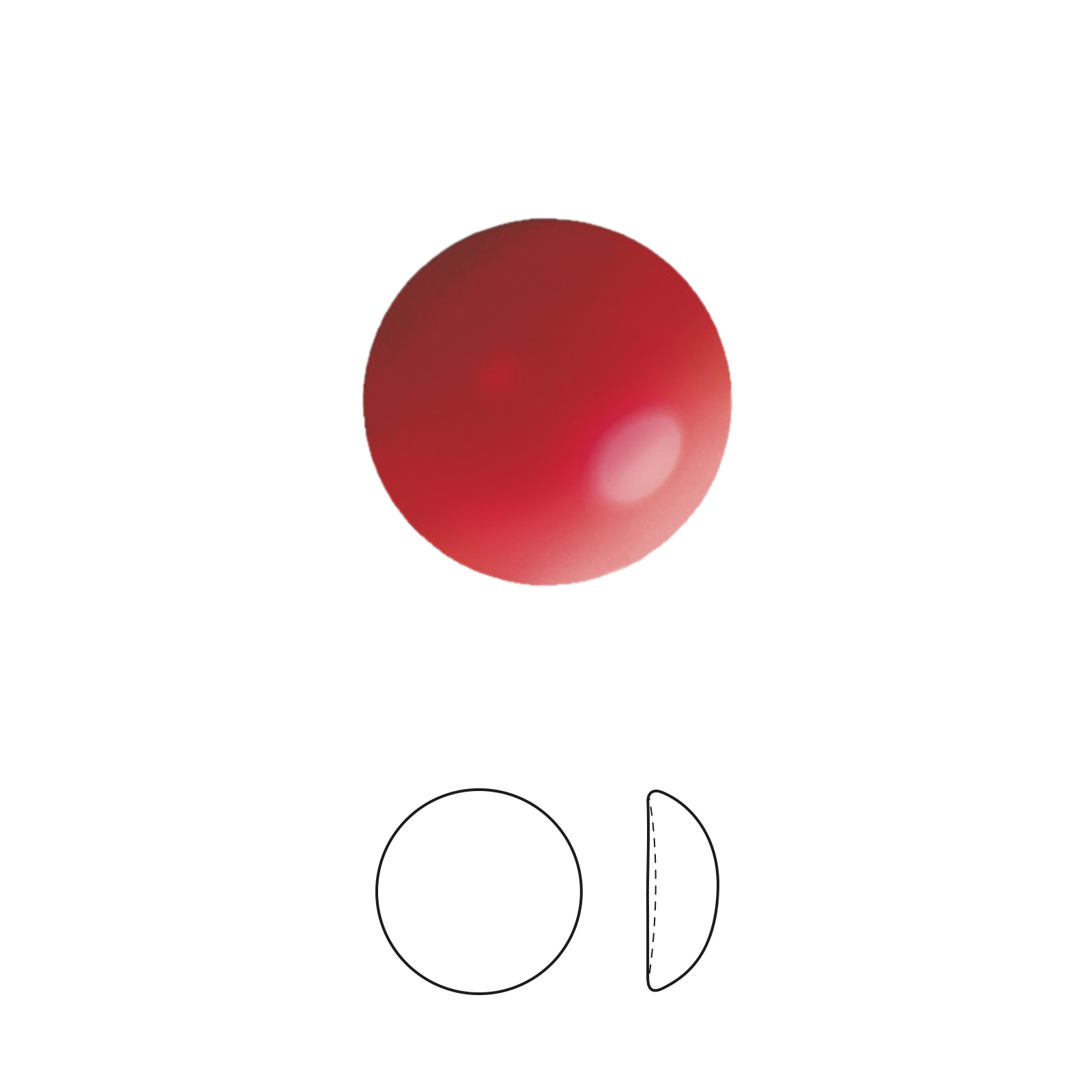 cabochon hotfix (2080/4) red coral ss10 (2,70-2,90mm) | 60st