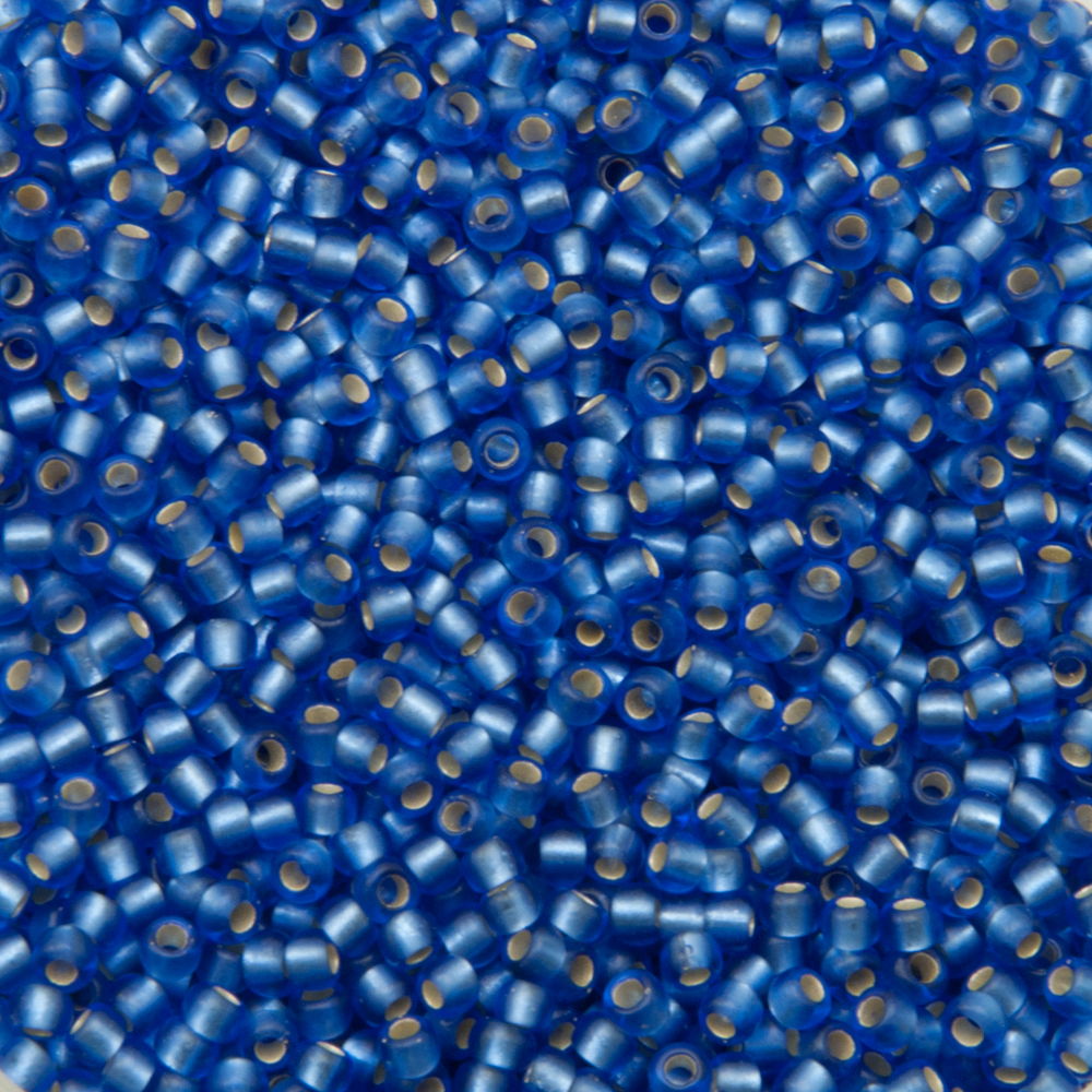 saatperlen toho 11/0 silver-lined frosted sapphire (35f) | 10gr