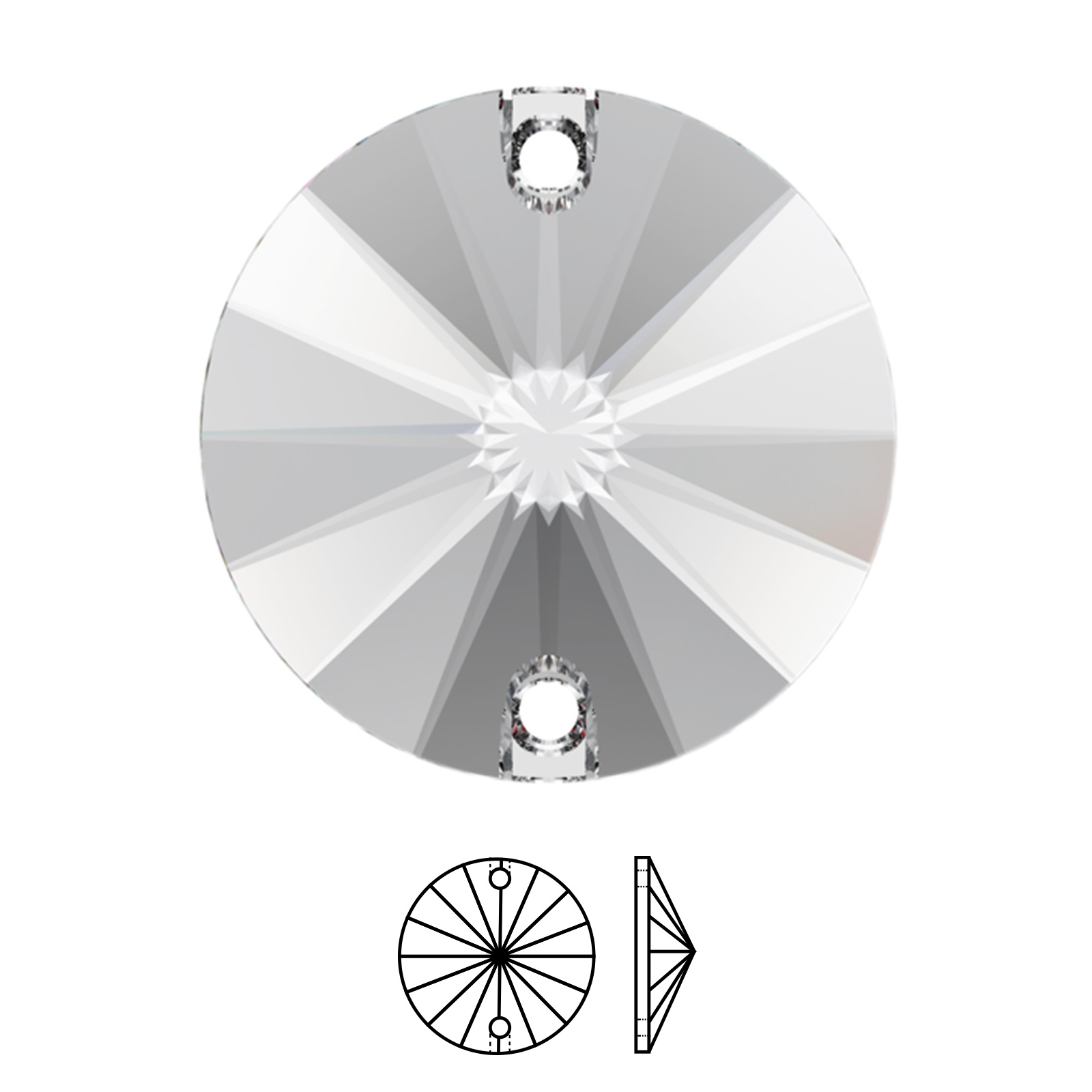 rivoli sew-on (3200) crystal 16mm | 1pc