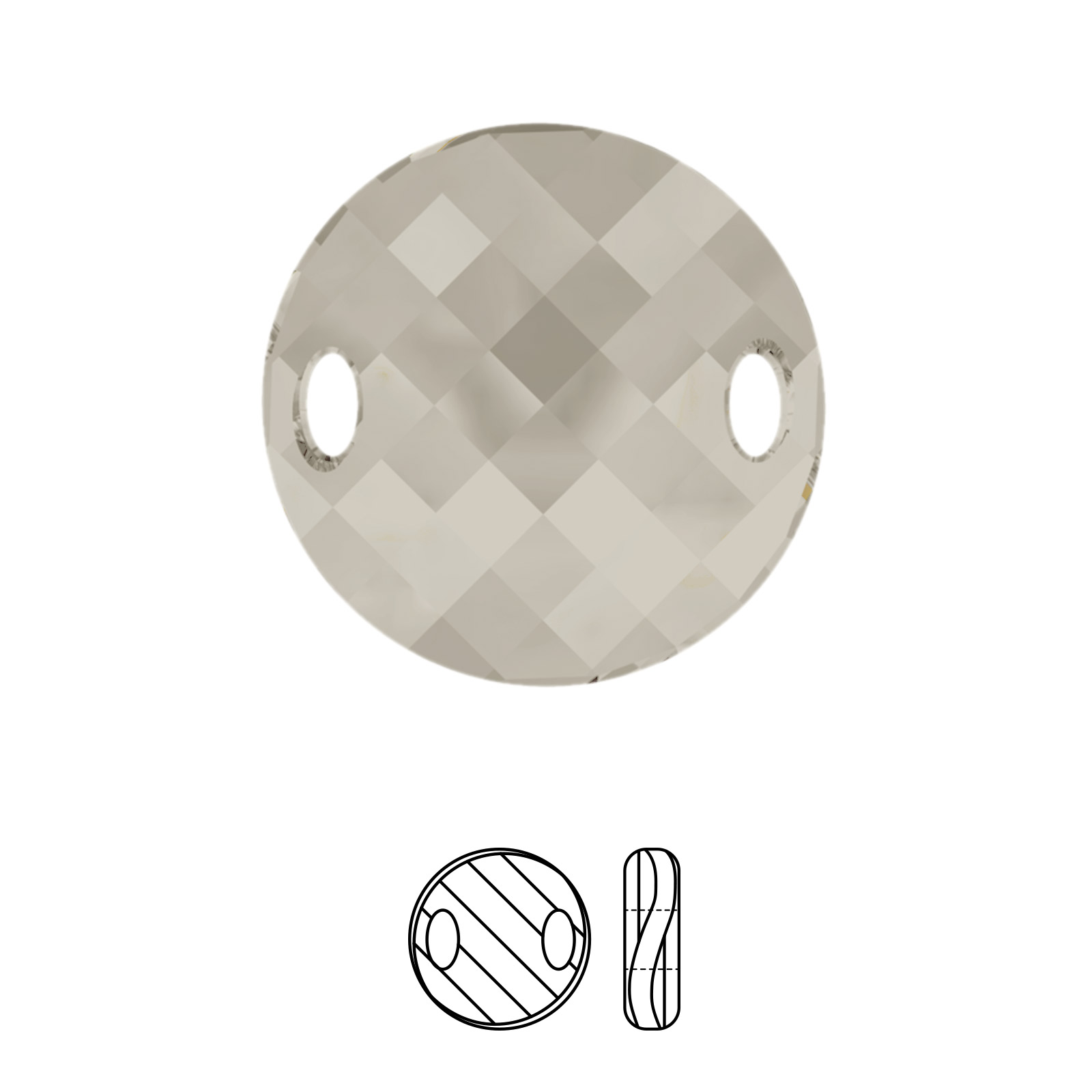 twist sew-on (3221) crystal silver shade 18mm | 1st