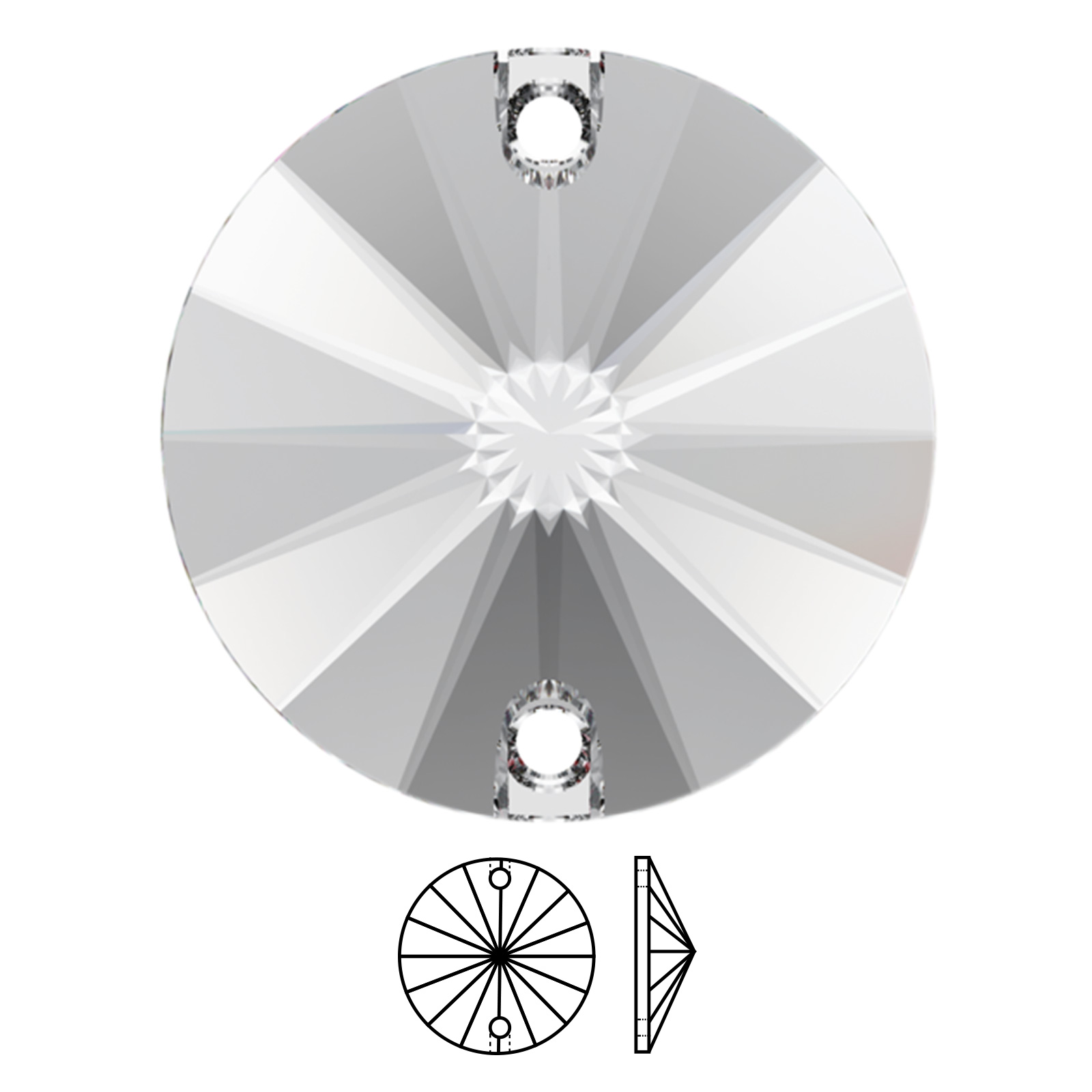 rivoli sew-on (3200) crystal 18mm | 1pc