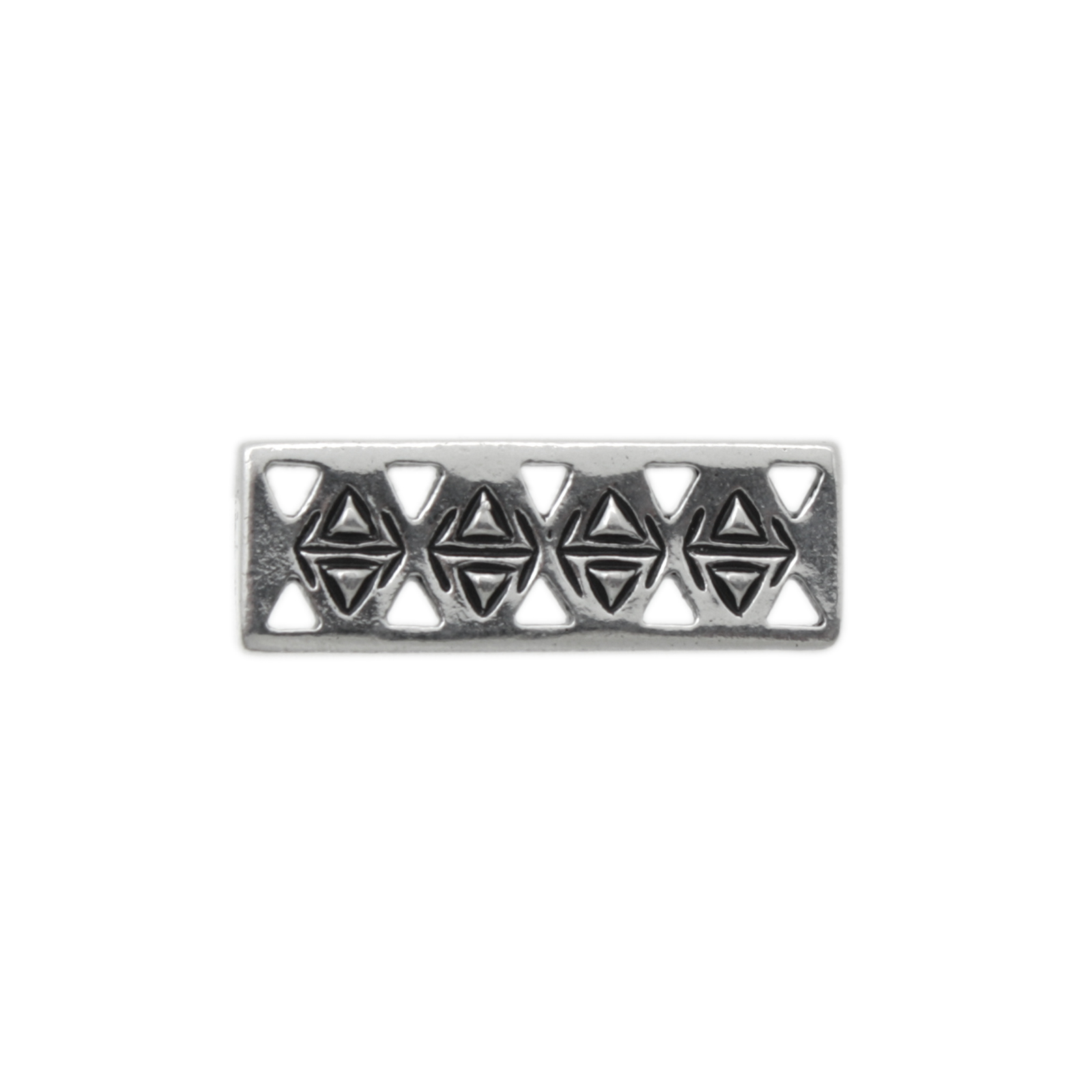 antique silver plated woven bar link 26x9mm | 1pc