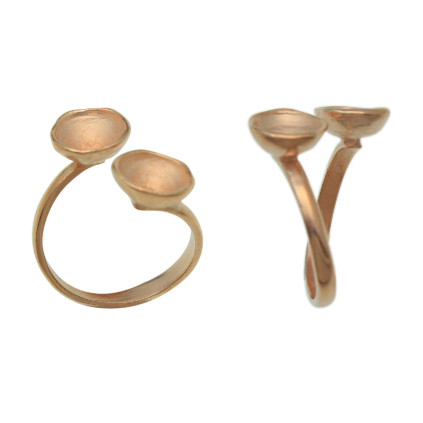 adjustable rose gold plated ring setting for 2 1088 ss39 (8,16- 8,41mm) | 1pc