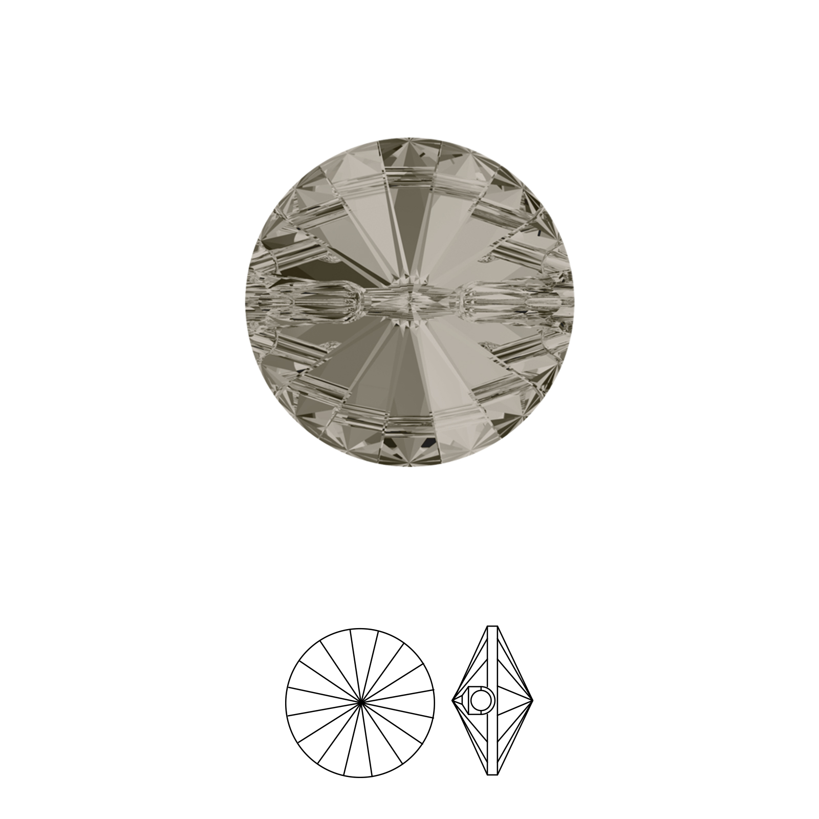 rivoli button (3015) crystal satin 10mm | 4pc