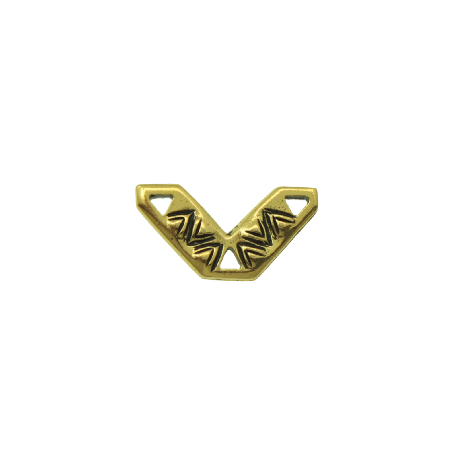 antique gold plated woven v link 18x10mm | 1pc