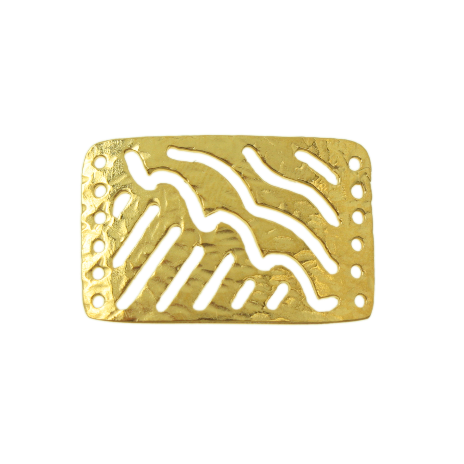 gold plated rectangle 6 strand link 30x20mm | 1pc