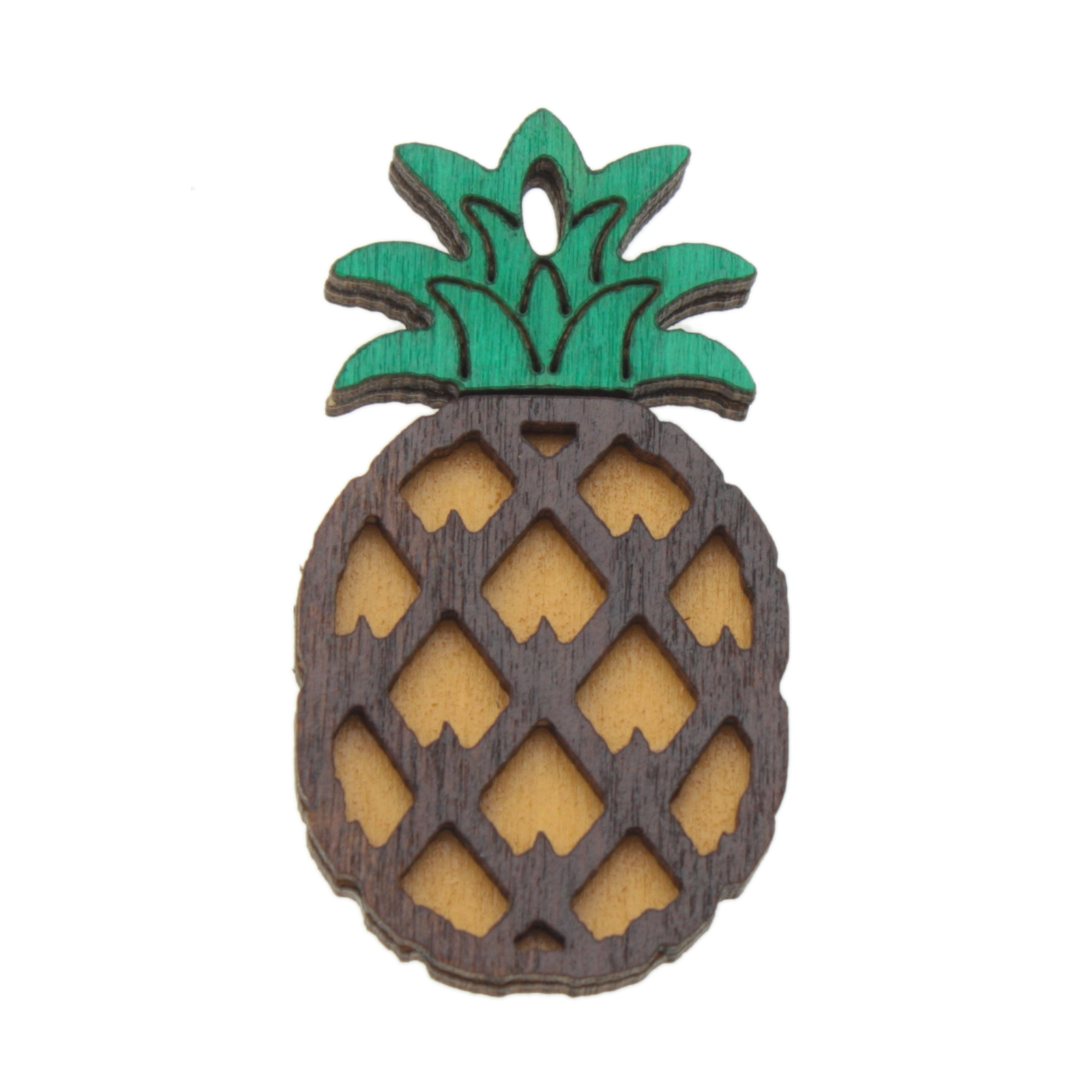 wooden pendant - dark brown - ananas 40x22mm | 1pc