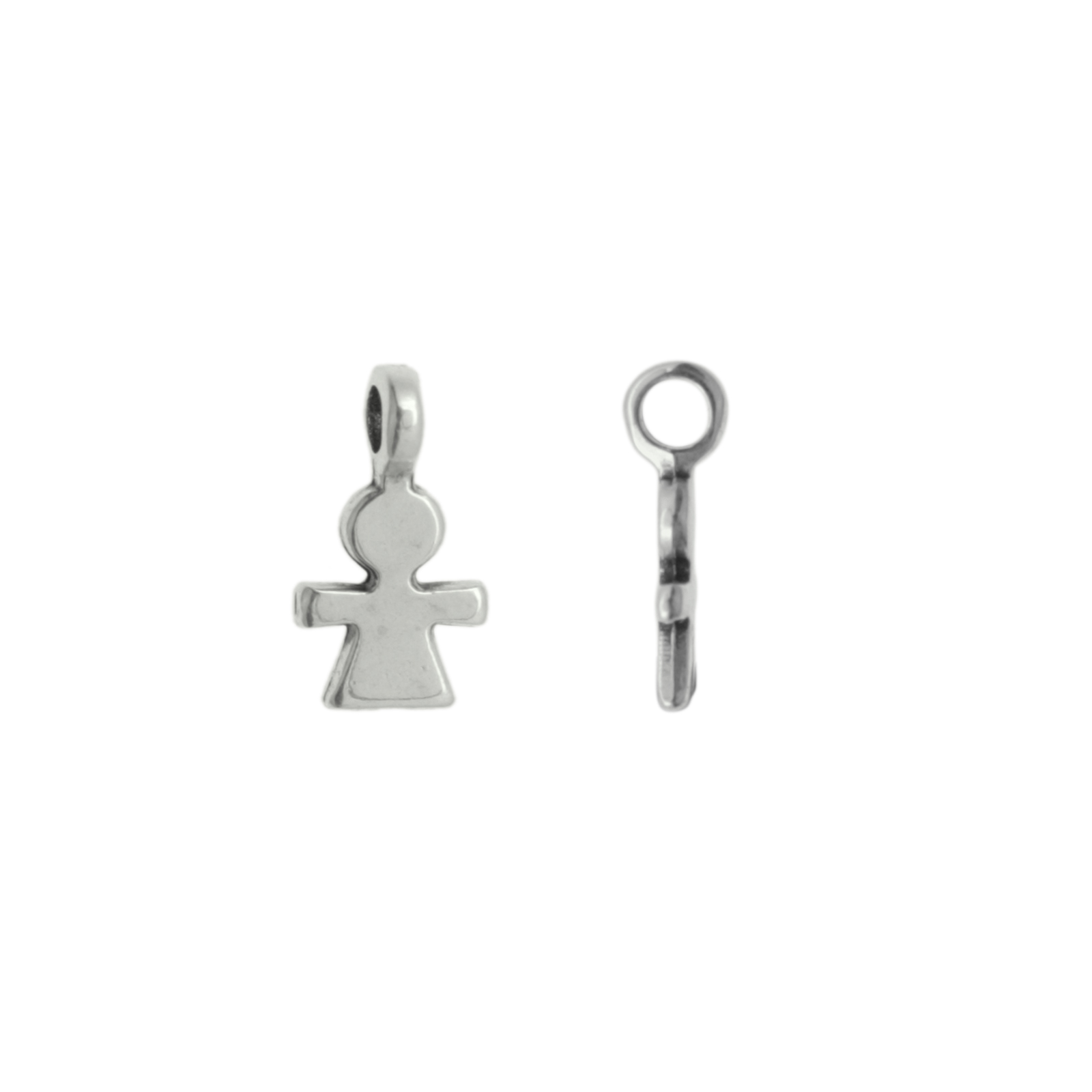 anhänger kind antik versilbert 15x8mm | 4st